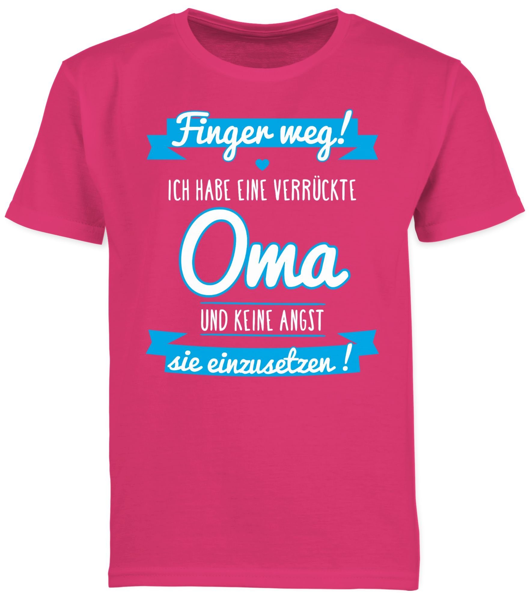 verrückte T-Shirt Sprüche habe Oma Ich blau 2 Shirtracer Statement eine Fuchsia Kinder