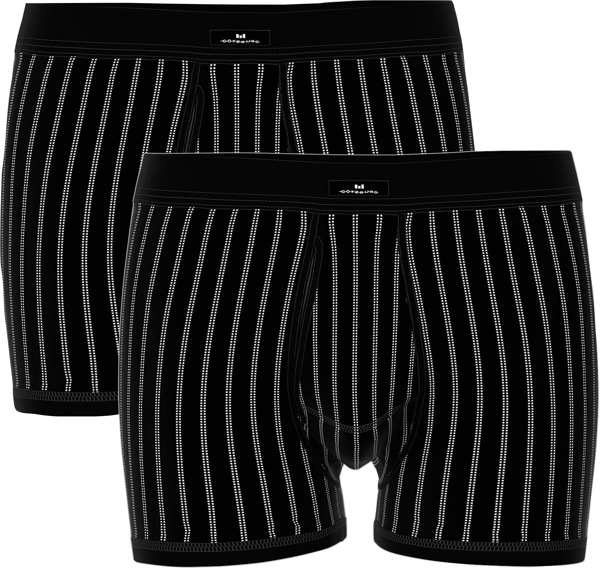 GÖTZBURG Retro Pants Herren-Schlüpfer im 2er-Pack Feinripp Streifen