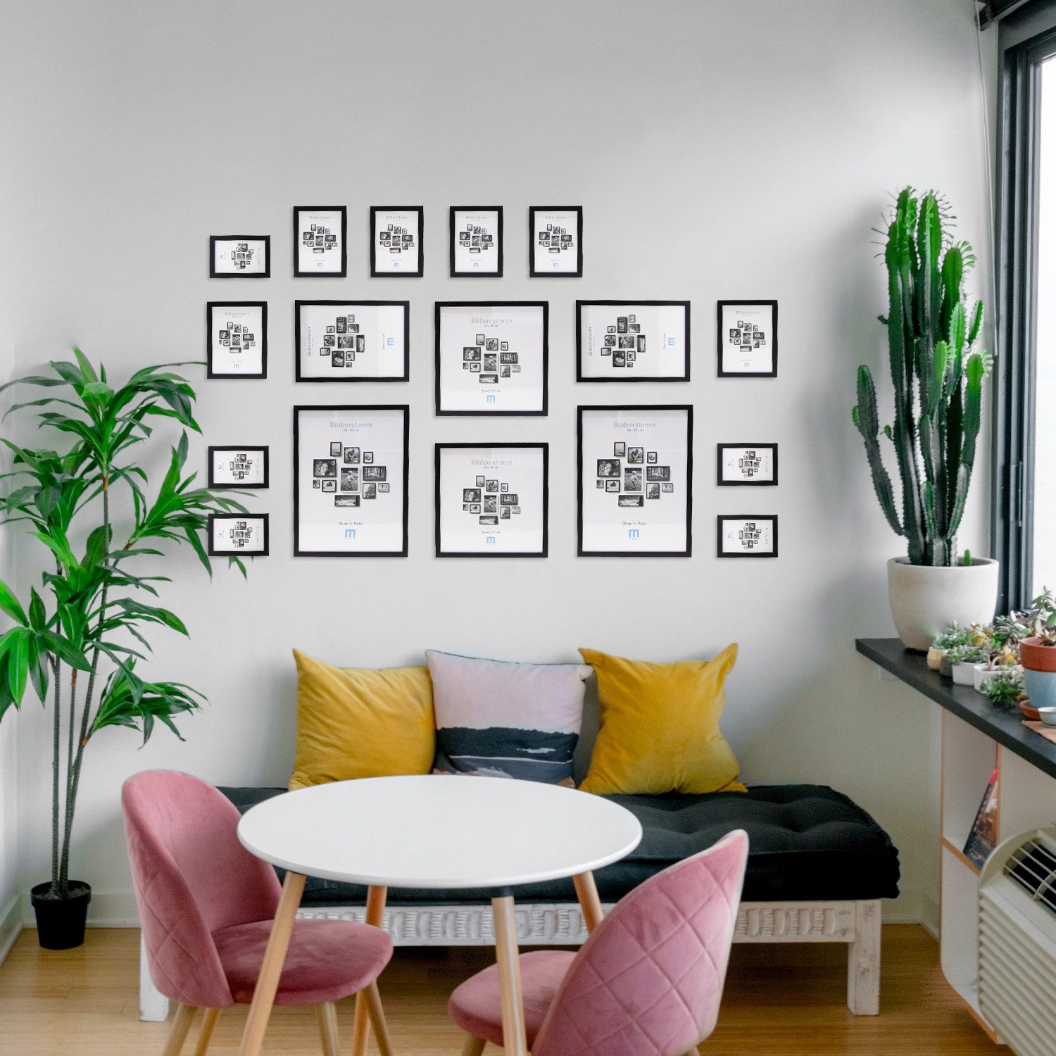 M MERCEO Bilderrahmen, 17-tlg. Bilderrahmen-Set Schwarz günstig online kaufen