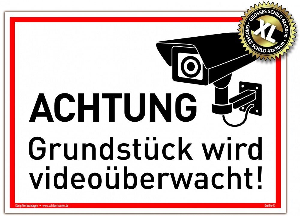 König Werbeanlagen Hinweisschild Großes Schild Achtung Grundstück wird