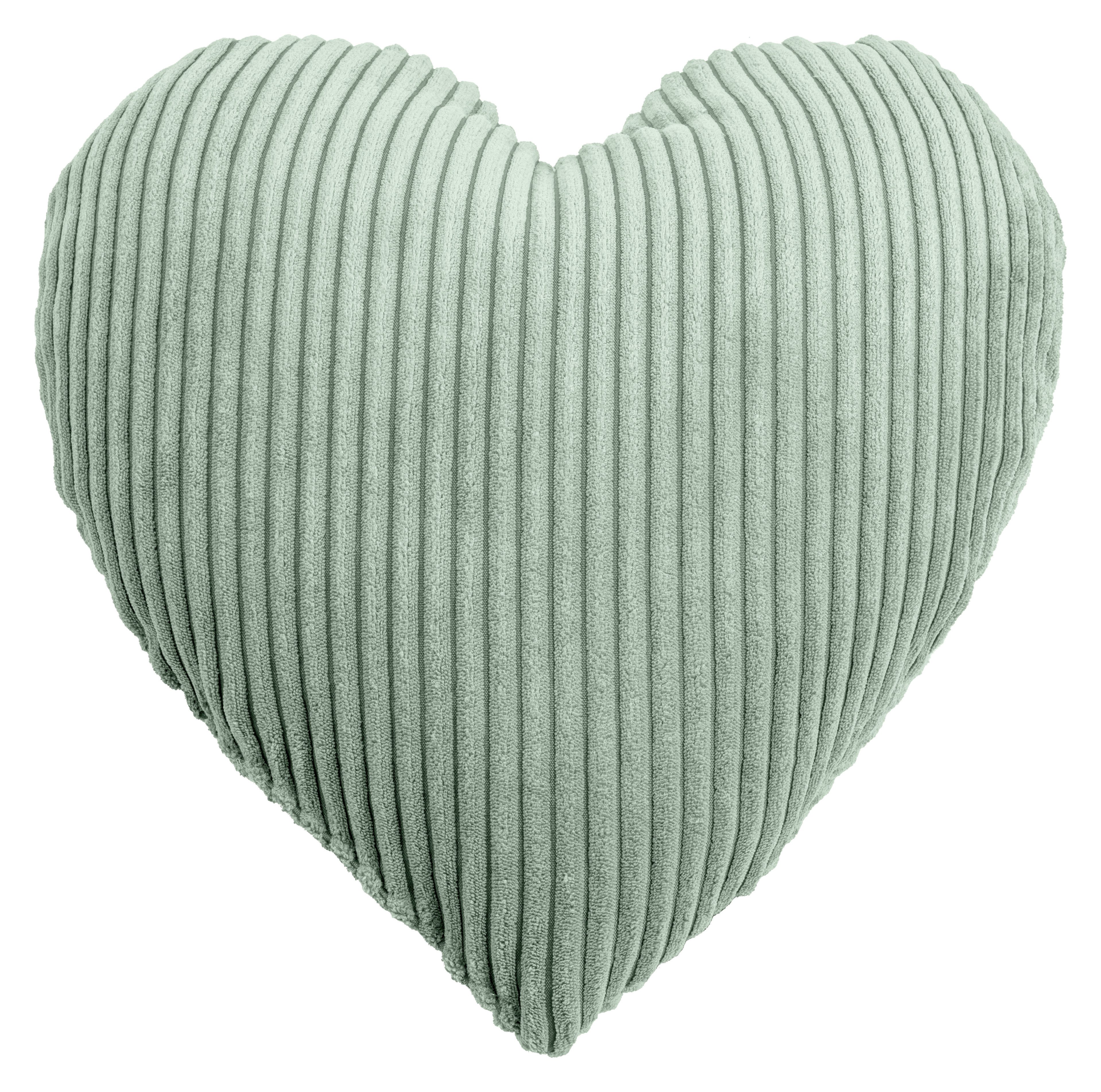 Magma Heimtex Dekokissen SHARA Herzkissen, Kuscheliges Herzkissen mit Cord-Charme