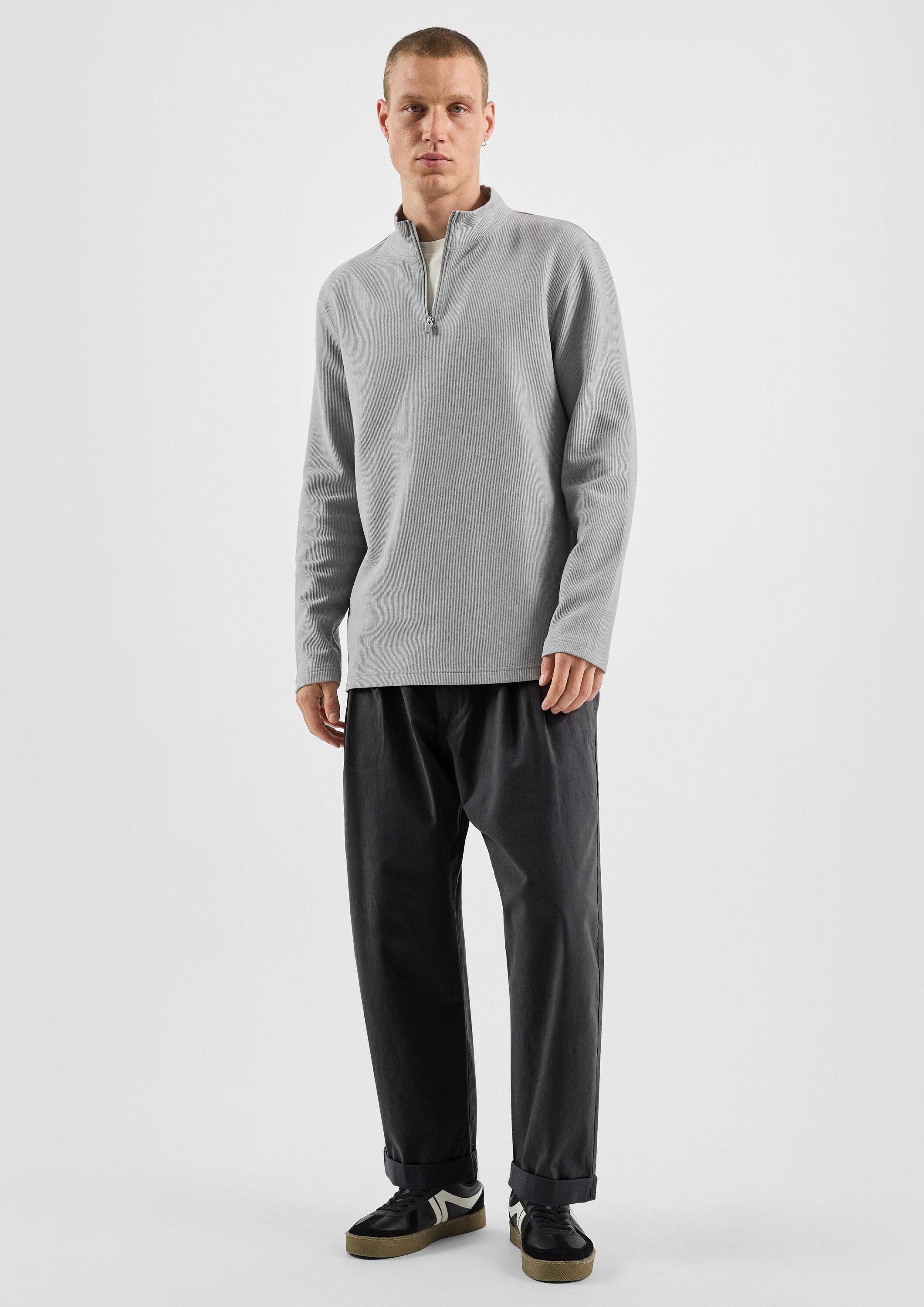 QS Langarmshirt T-Shirt Longsleeve in Rippstruktur