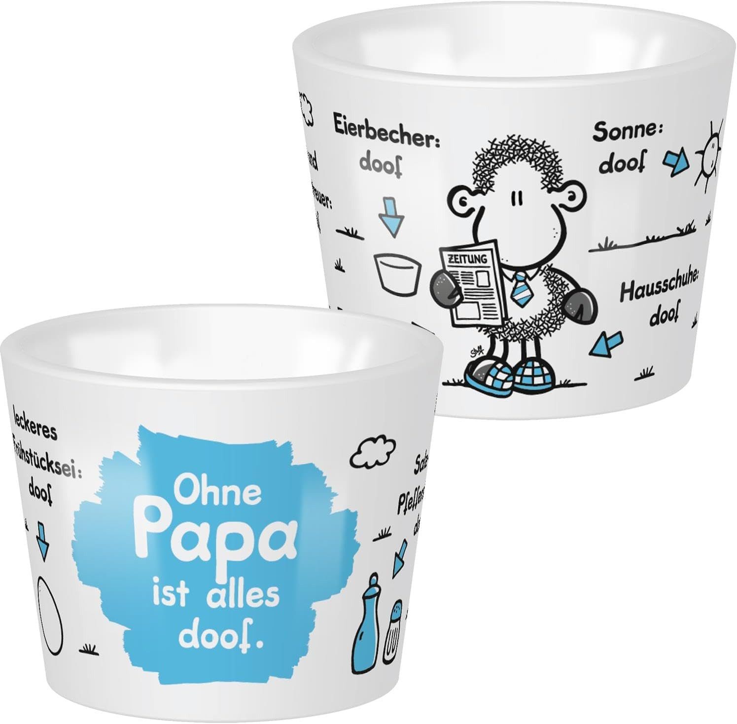 Sheepworld Eierbecher Eierbecher Porzellan Ø 5,2cm H 4.2cm Sheepworld Ohne Papa ist alles