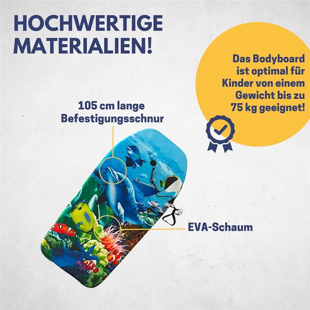 Best Sporting Bodyboard Kinder Delfin Surfbrett, Kinder-Surfbrett, 92 cm, Maximale Belastbarkeit bis 75 kg
