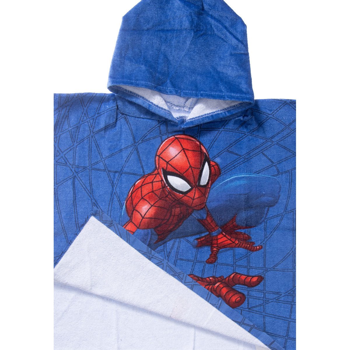 MARVEL Badeponcho Spiderman Unisex Kinder, Lang, Frottee, Keine / nicht relevant, Schlupf, Badeponcho, Bademantel, Badehandtuch, Badetextilien, Cardigan
