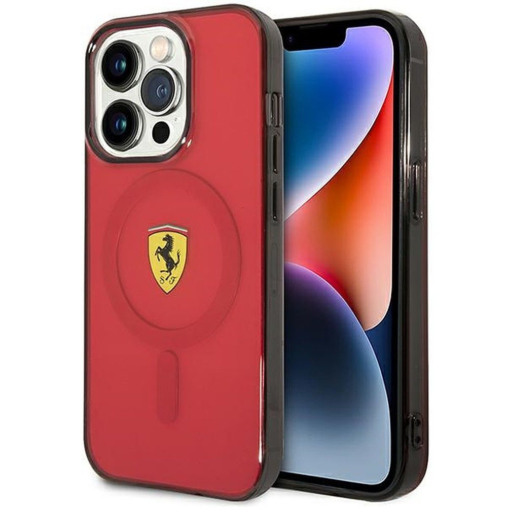 Ferrari Handyhülle Transparente MagSafe-Hülle 6,1 Zoll, Ferrari Lizenzprodukt, MagSafe-kompatibel, transparentes Design