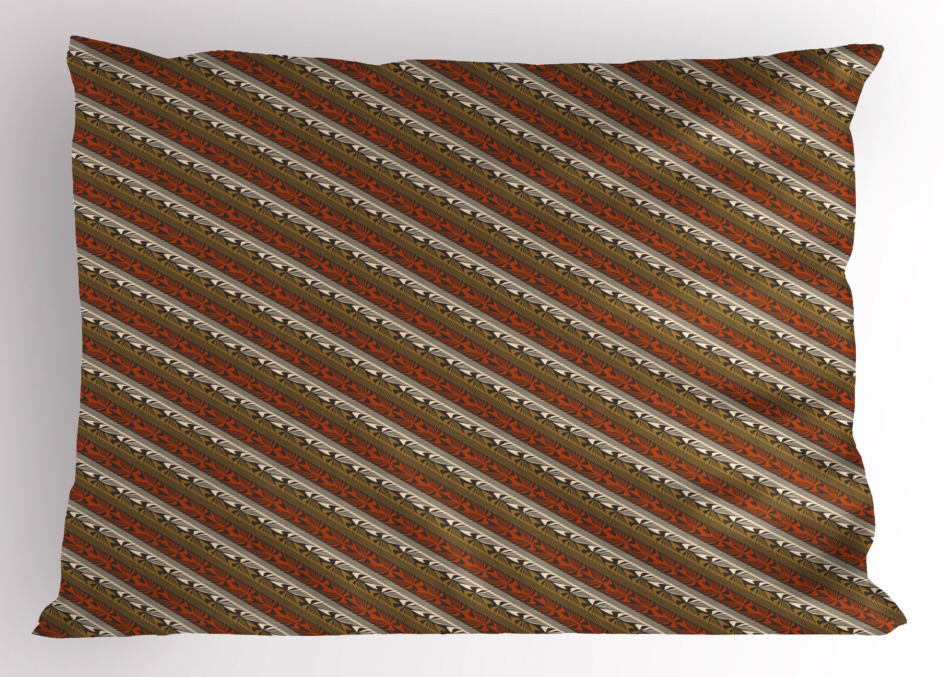 Kissenbezüge Queen Dekorativer Motif Kopfkissenbezug, Abakuhaus Gedruckter Stück), (1 Khaki-Streifen Dschungelpflanzen Size