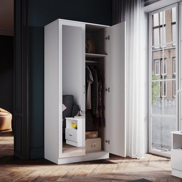 SONNI Kleiderschrank Moderner minimalistischer Kleiderschrank mit Spiegel in voller Länge