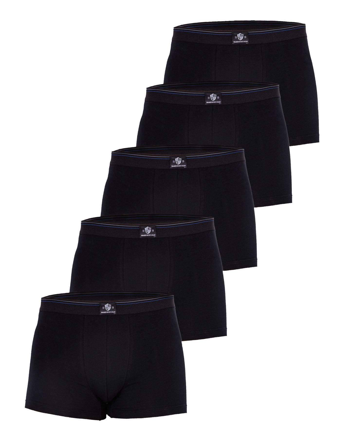5-St., 77551413-schwarz 5er HAASIS pflegeleicht, Pants (Packung, Passform, Pack) Herren Bodywear Retro 1919 formbeständig, Pants strapazierfähig Optimale