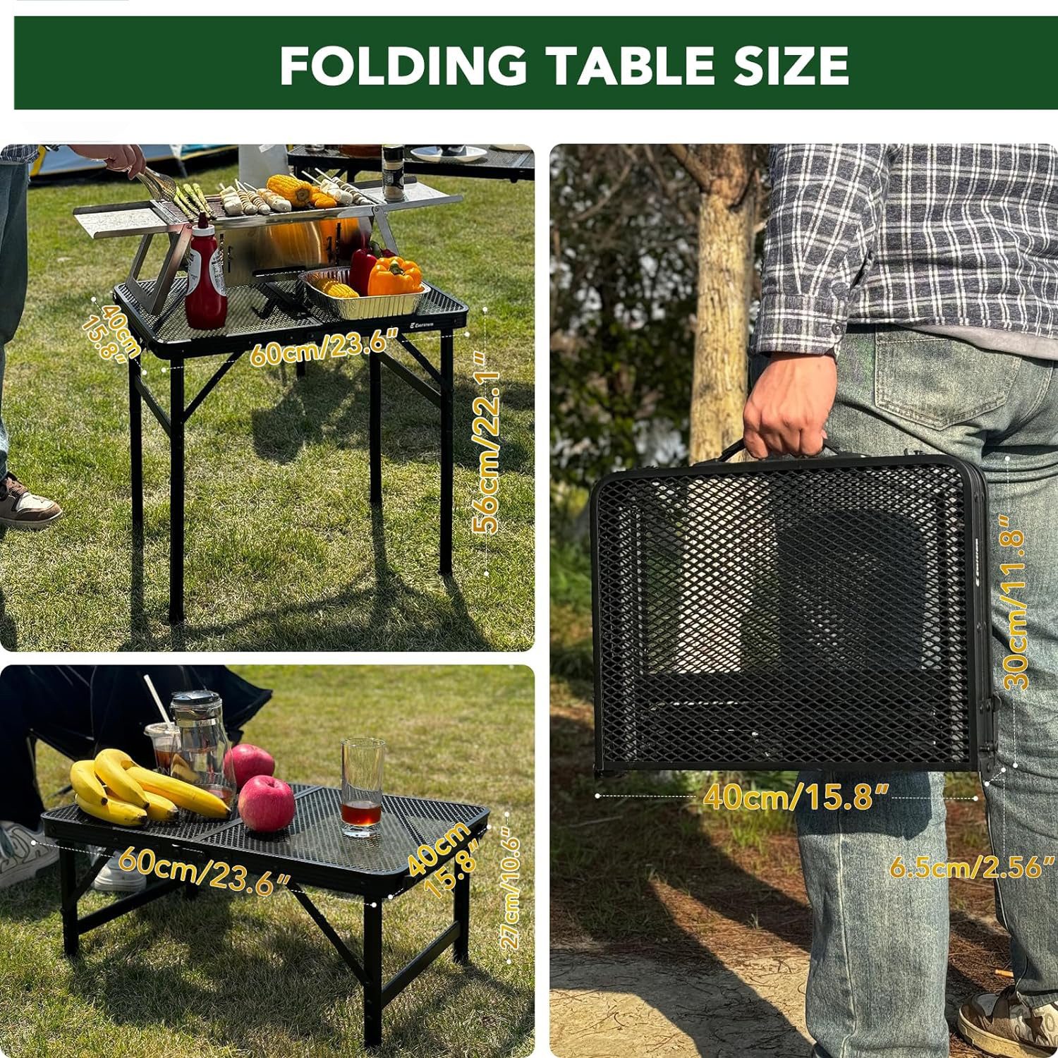 RWEUOQ Campingtisch Klappbar 60×40cm, Beistelltisch, Grilltisch günstig online kaufen