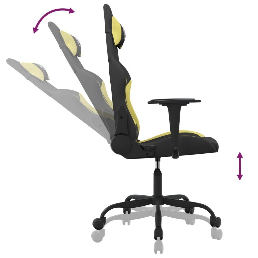 Massagefunktion (1 furnicato und Gaming-Stuhl mit Schwarz Hellgrün St) Stoff