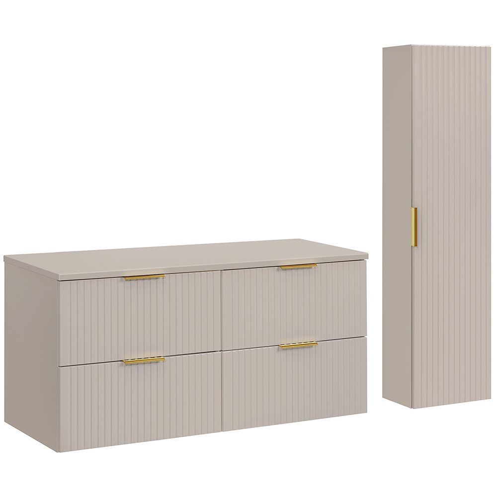 Lomadox Badmöbel-Set ADELAIDE-56-CASHMERE, (Spar-Set, 2-St., Doppelwaschtis günstig online kaufen