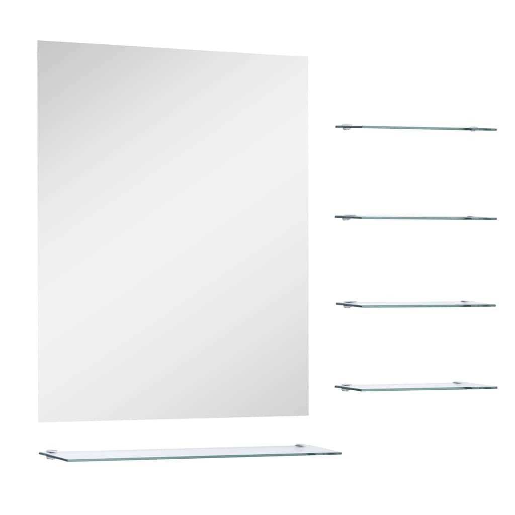 vidaXL Spiegel Wandspiegel mit 5 Ablagen Silbern 50×60 cm (1-St)