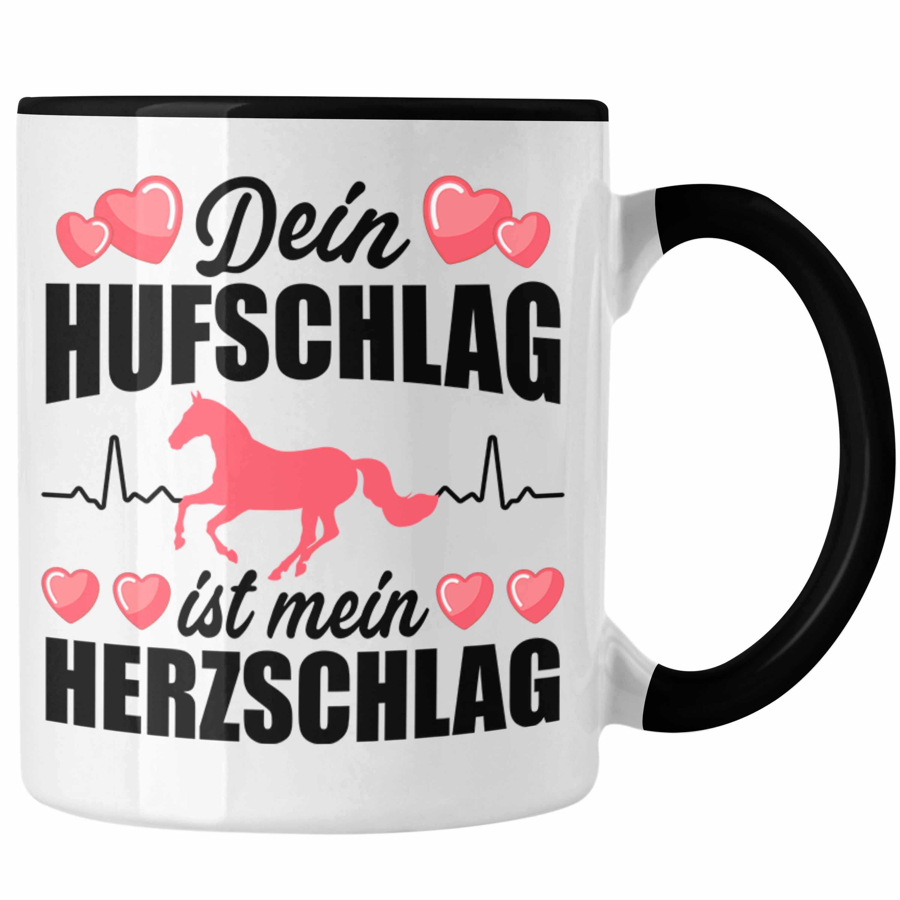 Trendation Tasse Trendation - Pferde Tasse Geschenk Mädchen Spruch Reiten Geschenke Pferd Kaffeetasse für Reiterin Pferdeflüsterer Erwachsene Schwarz