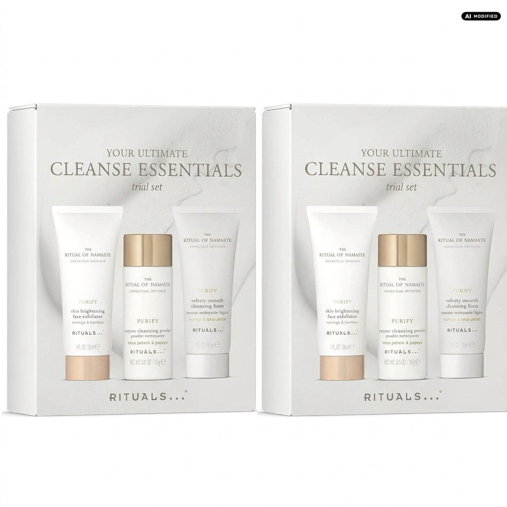 Rituals Pflege-Geschenkset Rituals The Ritual Of Namaste Skin Care Set Cleanse 2er Set, 3-tlg., Reinigungsset Value Pack für strahlend gepflegte Haut
