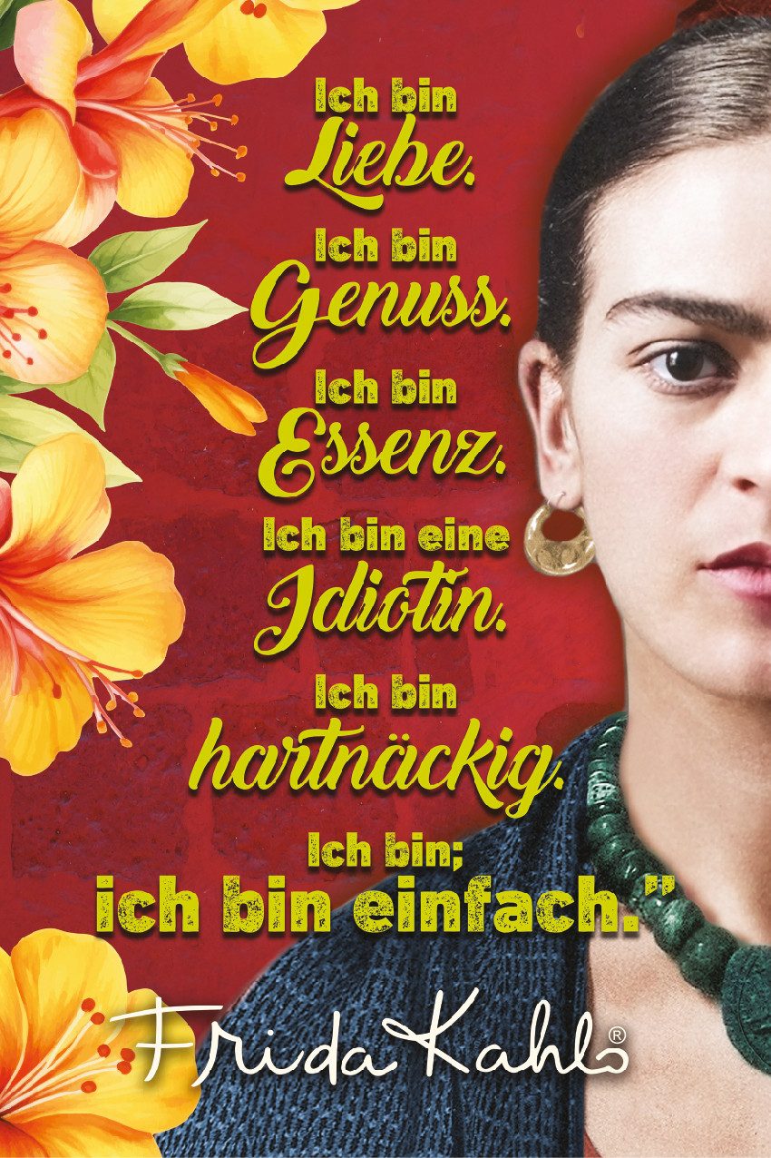 LuckyLinde Wanddekoobjekt Frida Kahlo - Ich bin Liebe (1 St), Stahlschild