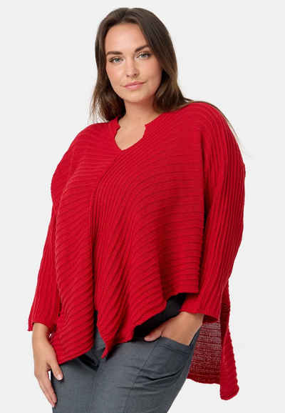 Kekoo Strickpullover Strickshirt im asymmetrischem Stil aus 100% Baumwolle 'Pure'