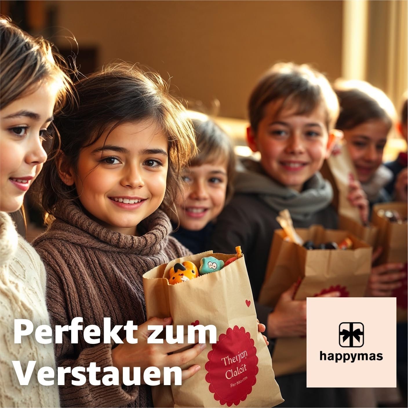 happymas DIY-Adventskalender 50x Kraftpapiertüten braune Beutel 21 x 14 cm (50er Set, 50-tlg)