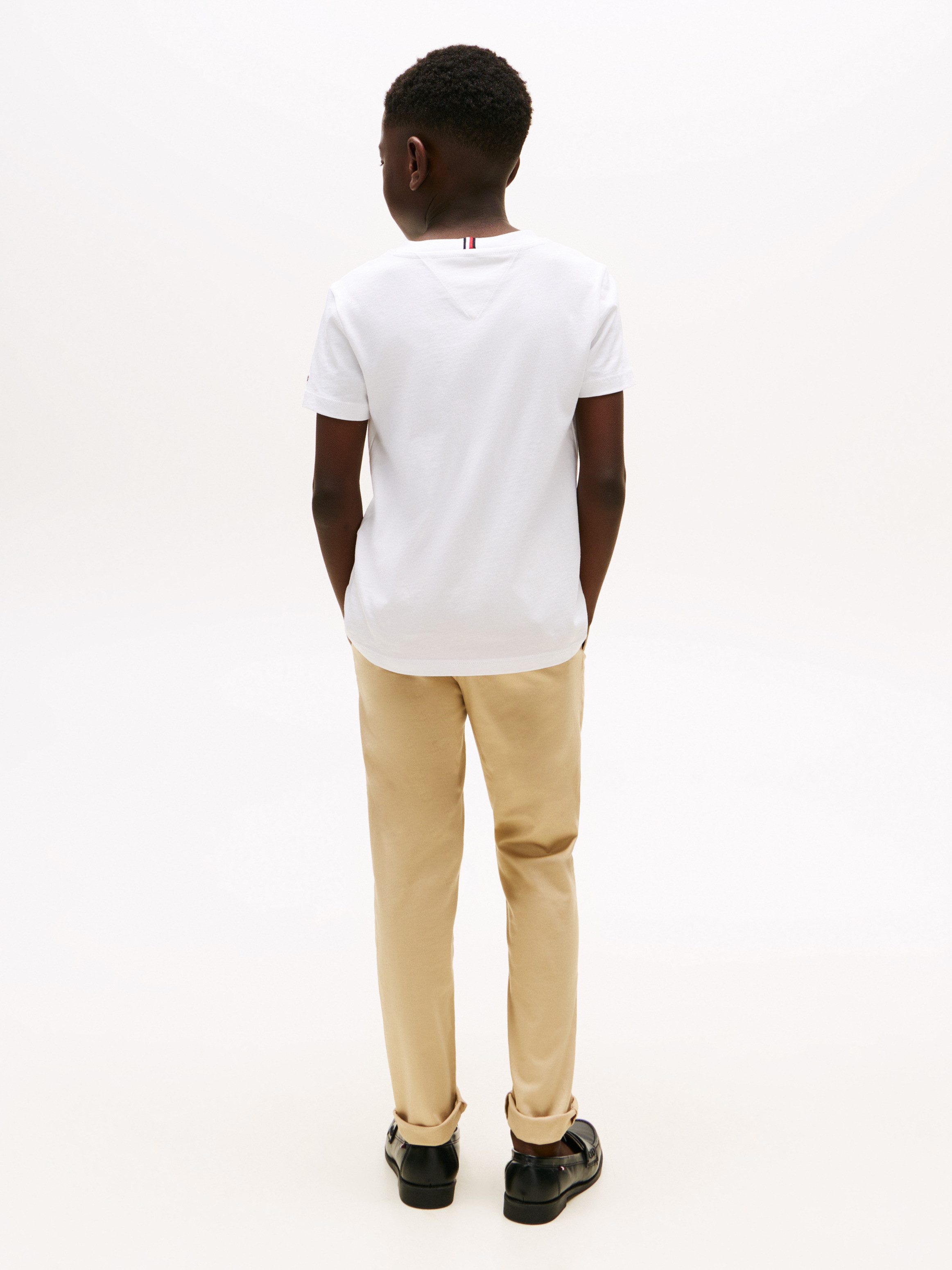 Tommy Hilfiger T-Shirt TOMMY SCRIPT FLAG PRINT TEE SS für Kinder bis 16 Jahre, mit Logo-Print