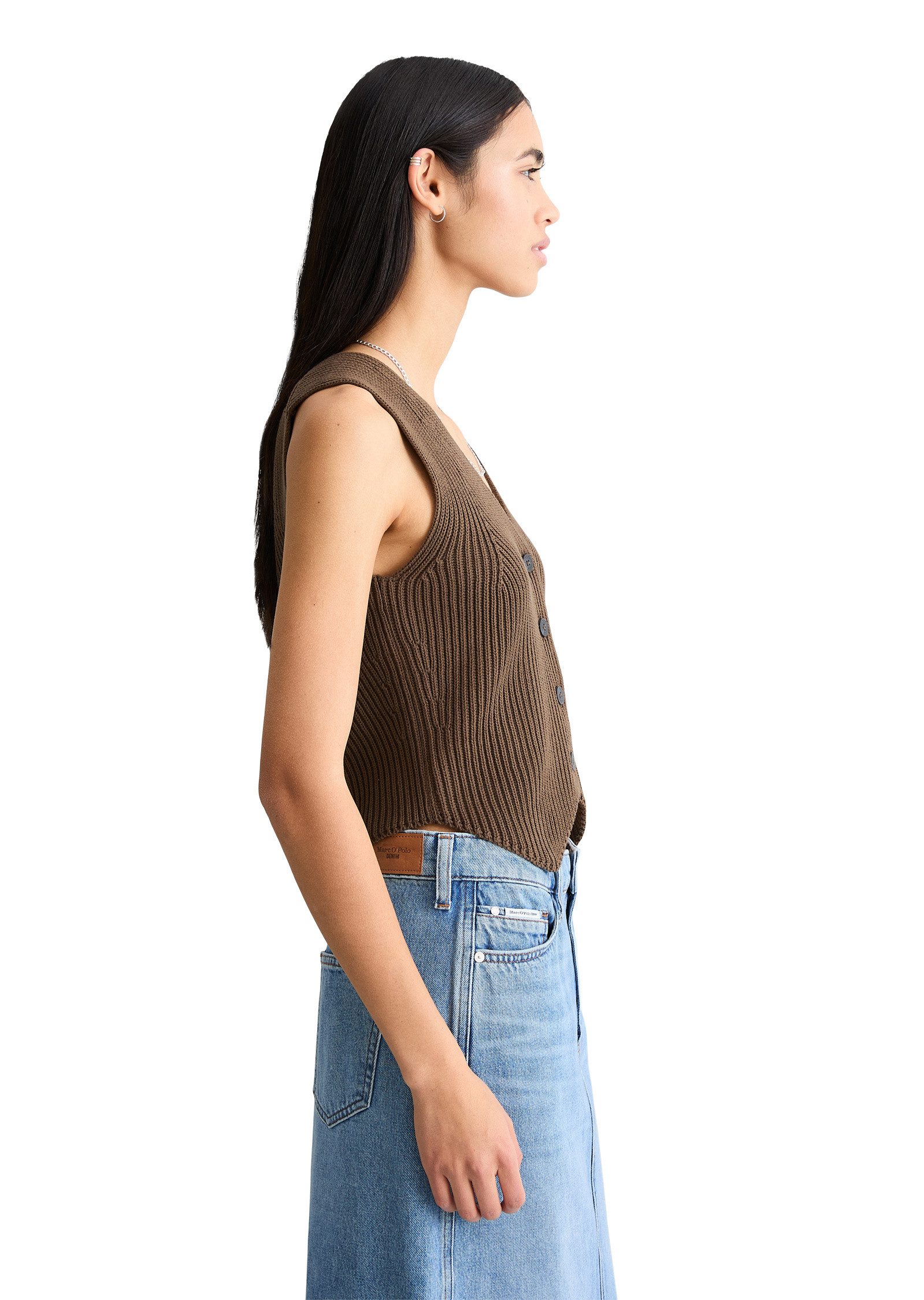 Marc O'Polo DENIM Strickweste aus reinem Organic Cotton-Garn