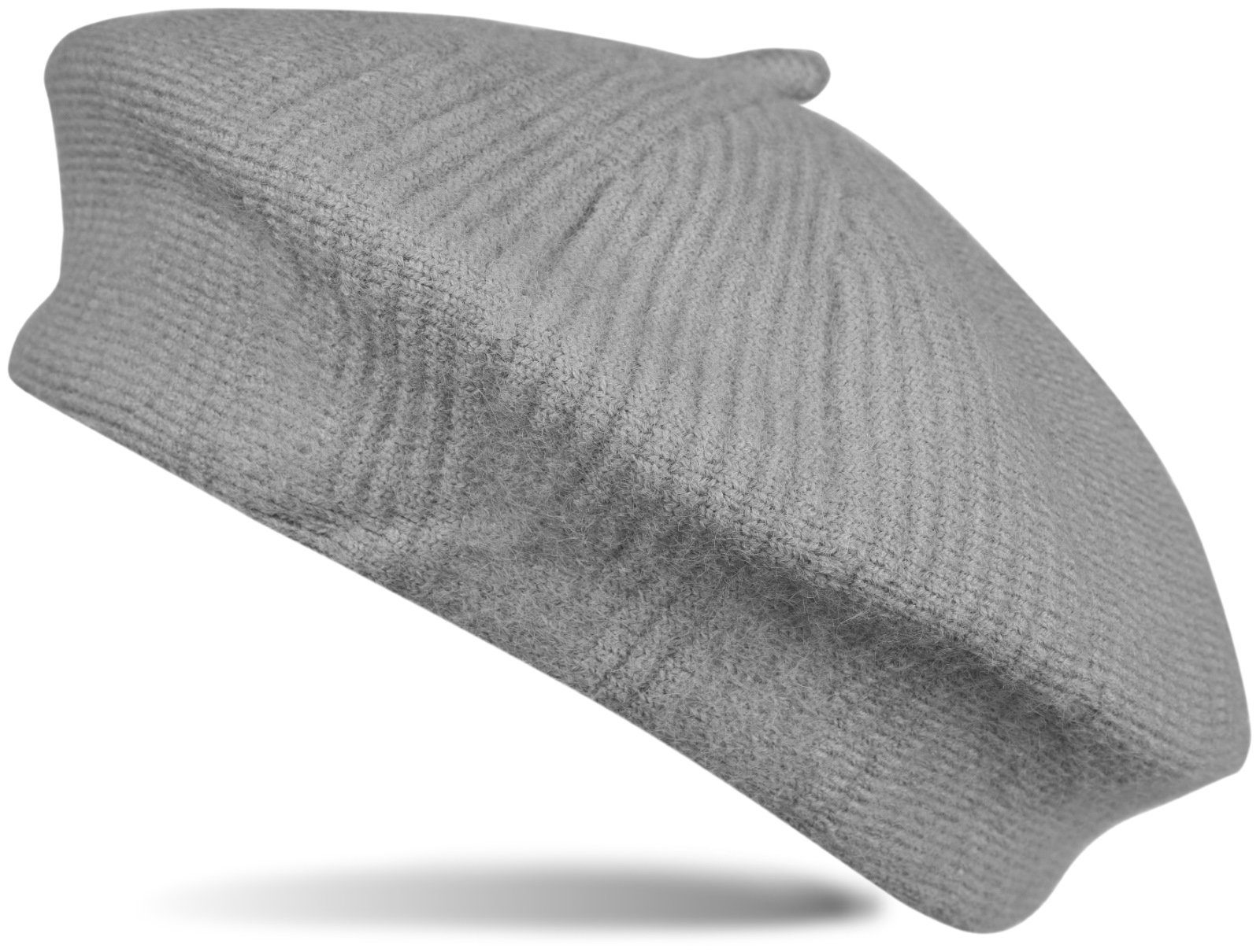 styleBREAKER Baskenmütze Feinstrick Baskenmütze mit Streifen Muster (1-St) günstig online kaufen