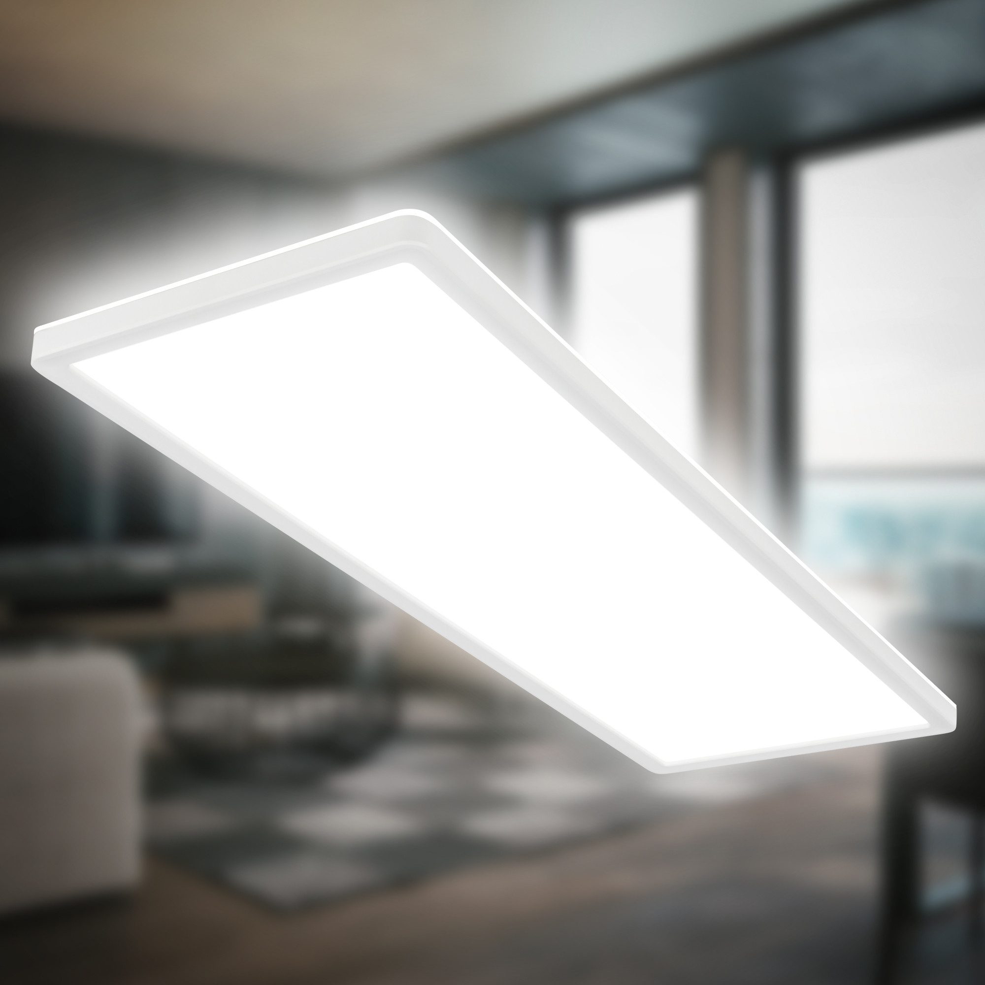 B.K.Licht LED Deckenleuchte Panel Flach 30mm Backlight Effekt LED Deckenlampe Wohnzimmer, LED fest integriert, 4000K - Neutralweiß, versch. Größen & Farben, Badezimmer, Küche, Wohnzimmer, Kinderzimmer