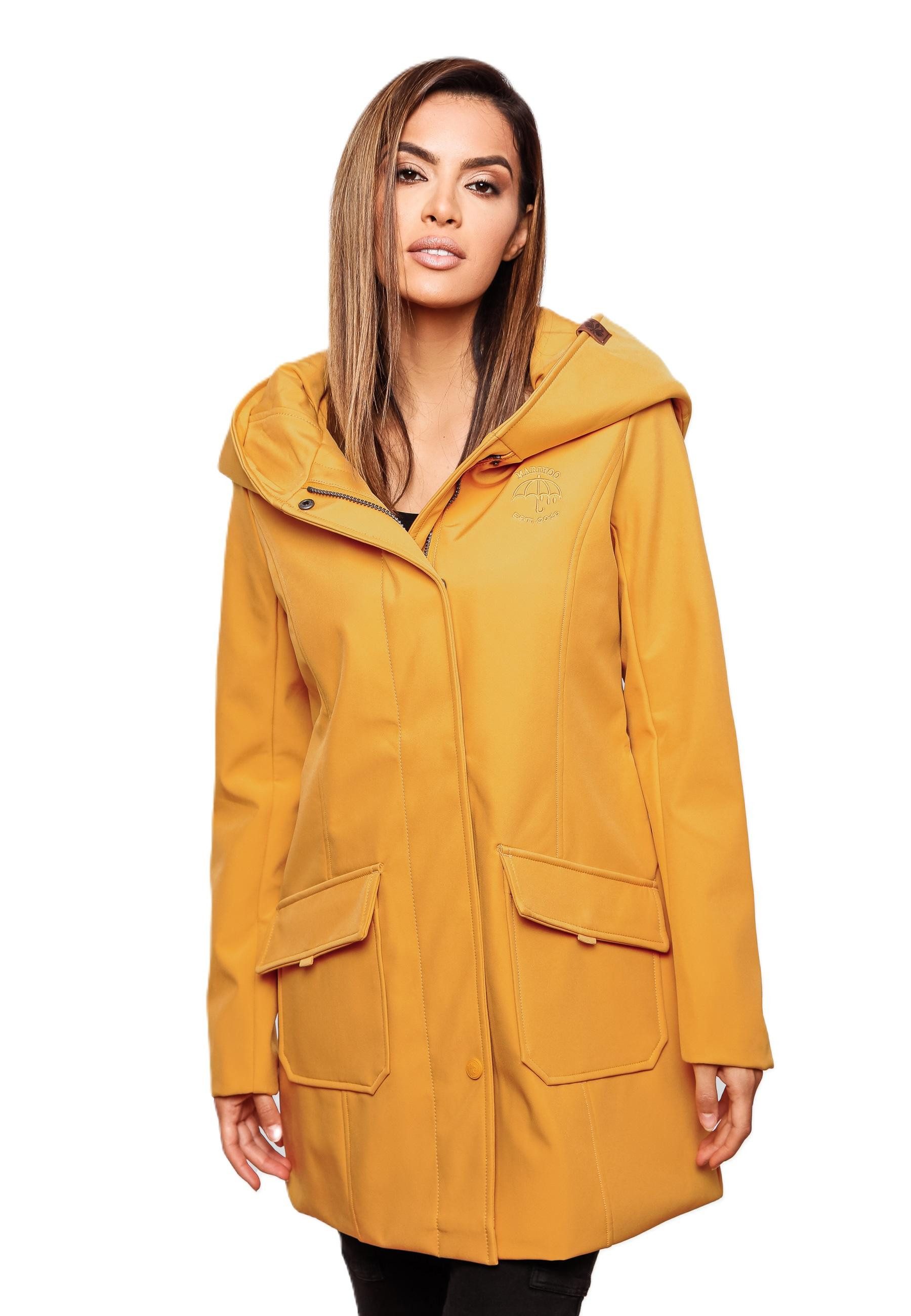 Marikoo Softshelljacke mit großer Kapuze Marikoo Mayleen Damen Softshell Jacke B856 Amber Yellow Размер XXXL -