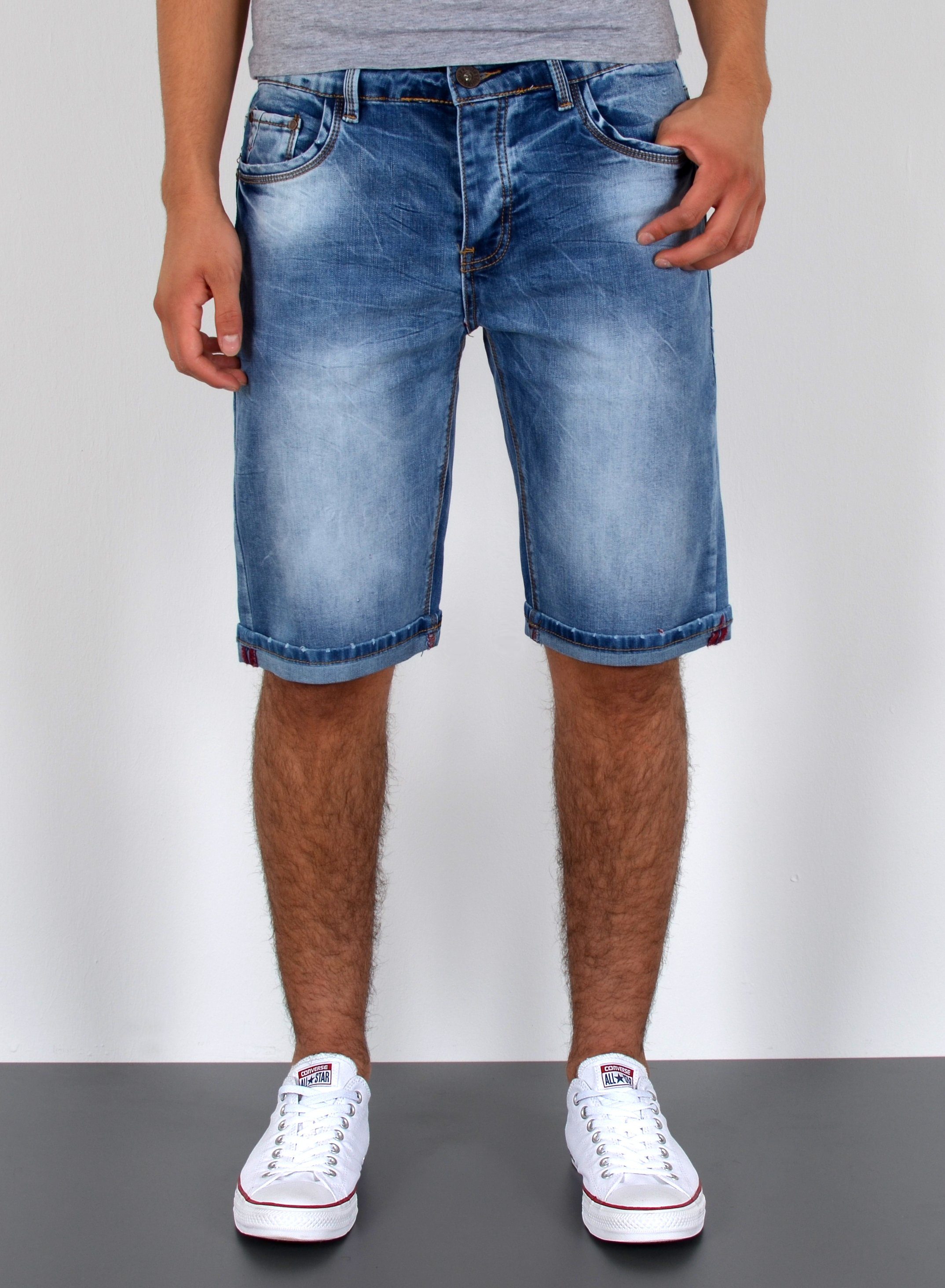 Jeanshose Straight Pocket, Herren Größe, im A373 / Regular Plussize ESRA Jeans Shorts 5 Hose, Herren Capri Look, A404 Übergröße Jeanshose Destroyed Herren Herren mit Herrren kurze kurze Shorts Jeansshorts Herren mit Shorts Stretch, Jeans Shorts Capri Jeans Comfort bis für Shorts, Rissen Jeans Capri Große Hose Sommer Jeansblau Herren Jeansshorts Hose mit