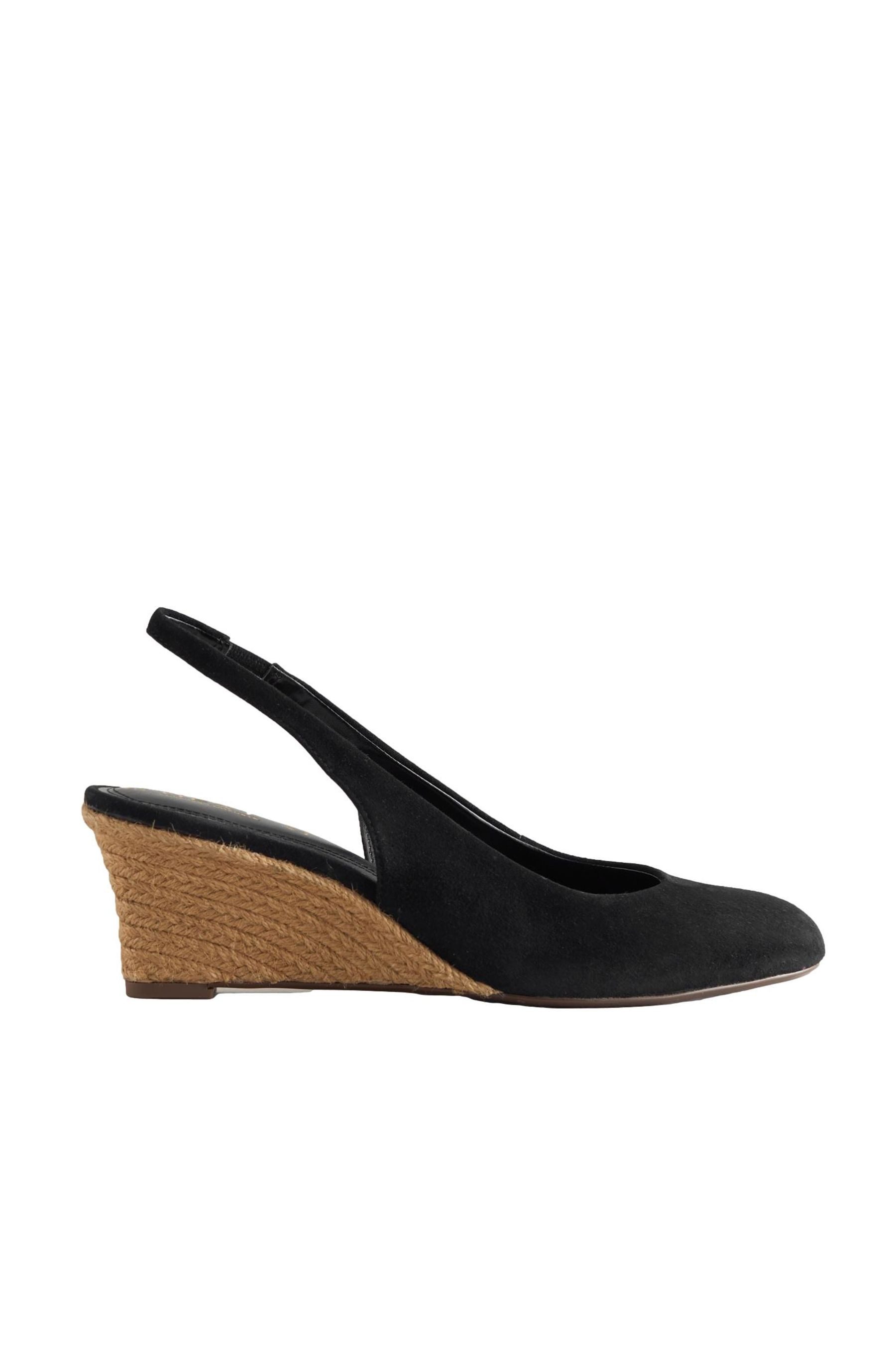 Forever Comfort® Leder-Slingbacks mit Keilabsatz Slingsandale
