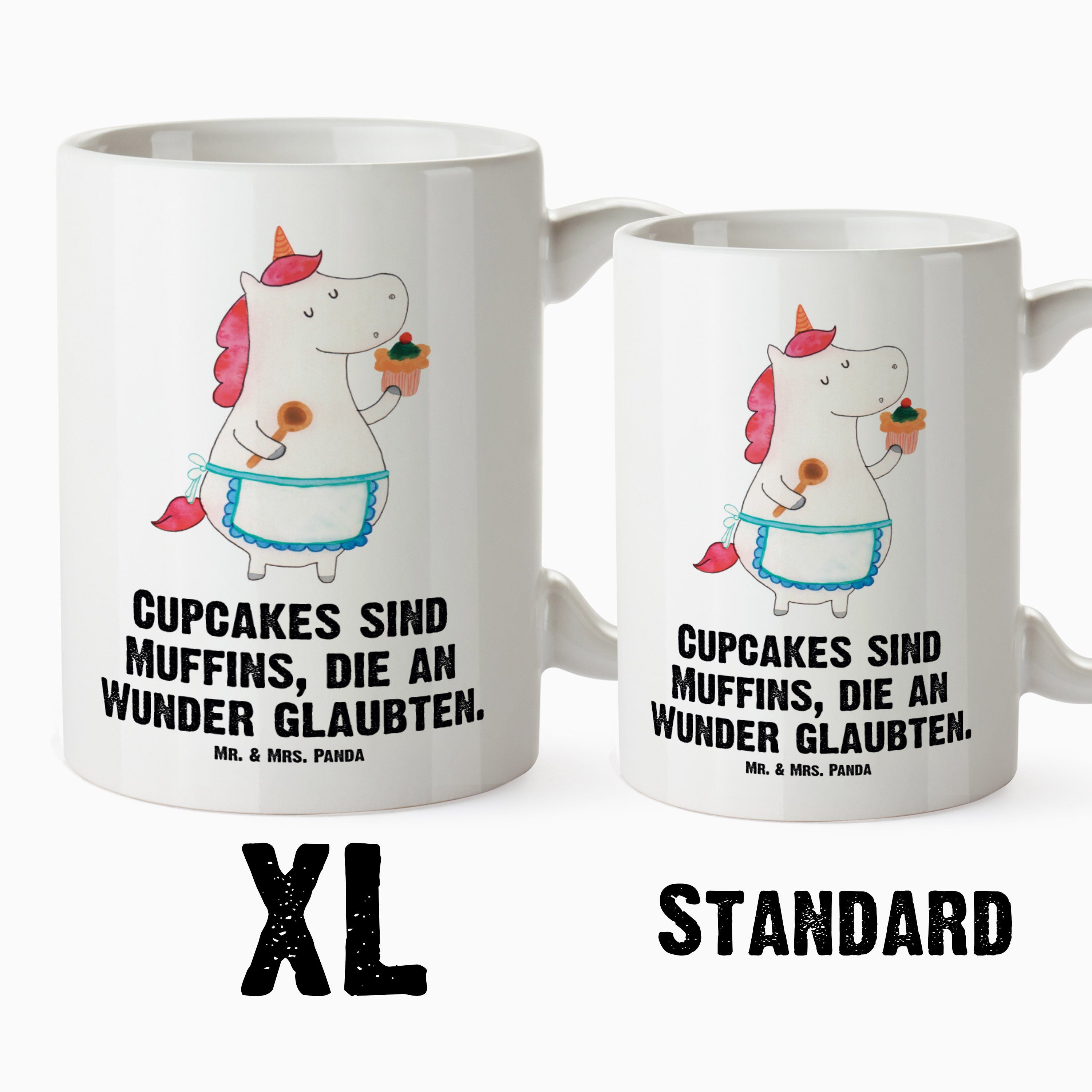Weiß Einhorn Tasse Jumbo - Tasse, Mr. Küchenfee - XL Keramik Geschenk, Mrs. spülmaschinenfest, & Panda Tasse