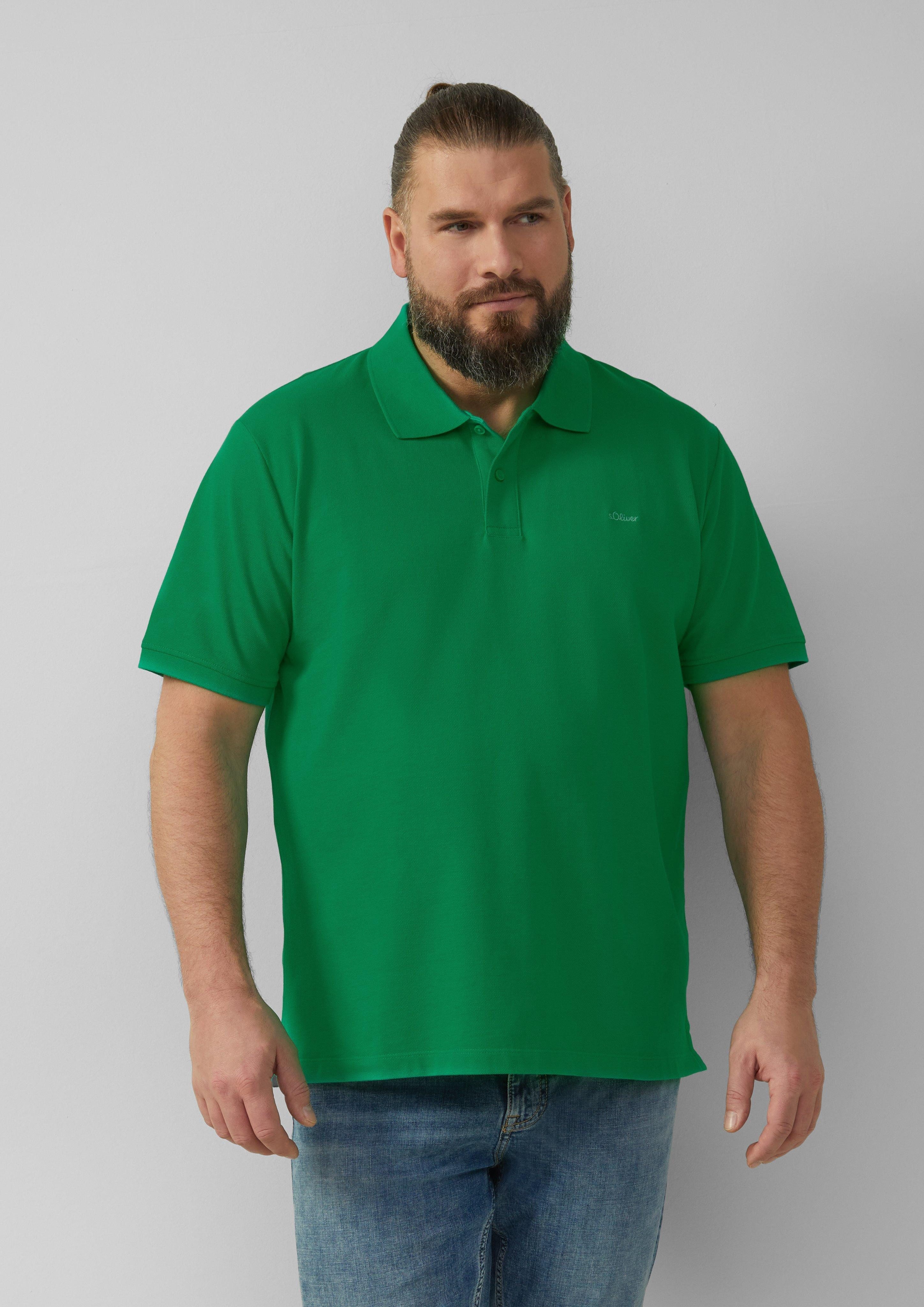 s.Oliver Kurzarmshirt Poloshirt aus Baumwollpiqué Stickerei günstig online kaufen