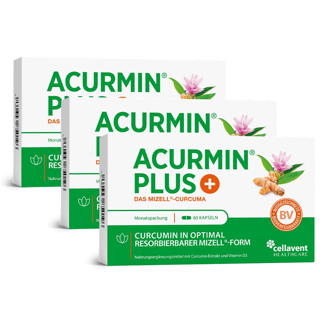 Cellavent Healthcare Acurmin PLUS® Kurkuma Kapseln - 10.000mg Kurkuma Pulver/Tag Kapseln