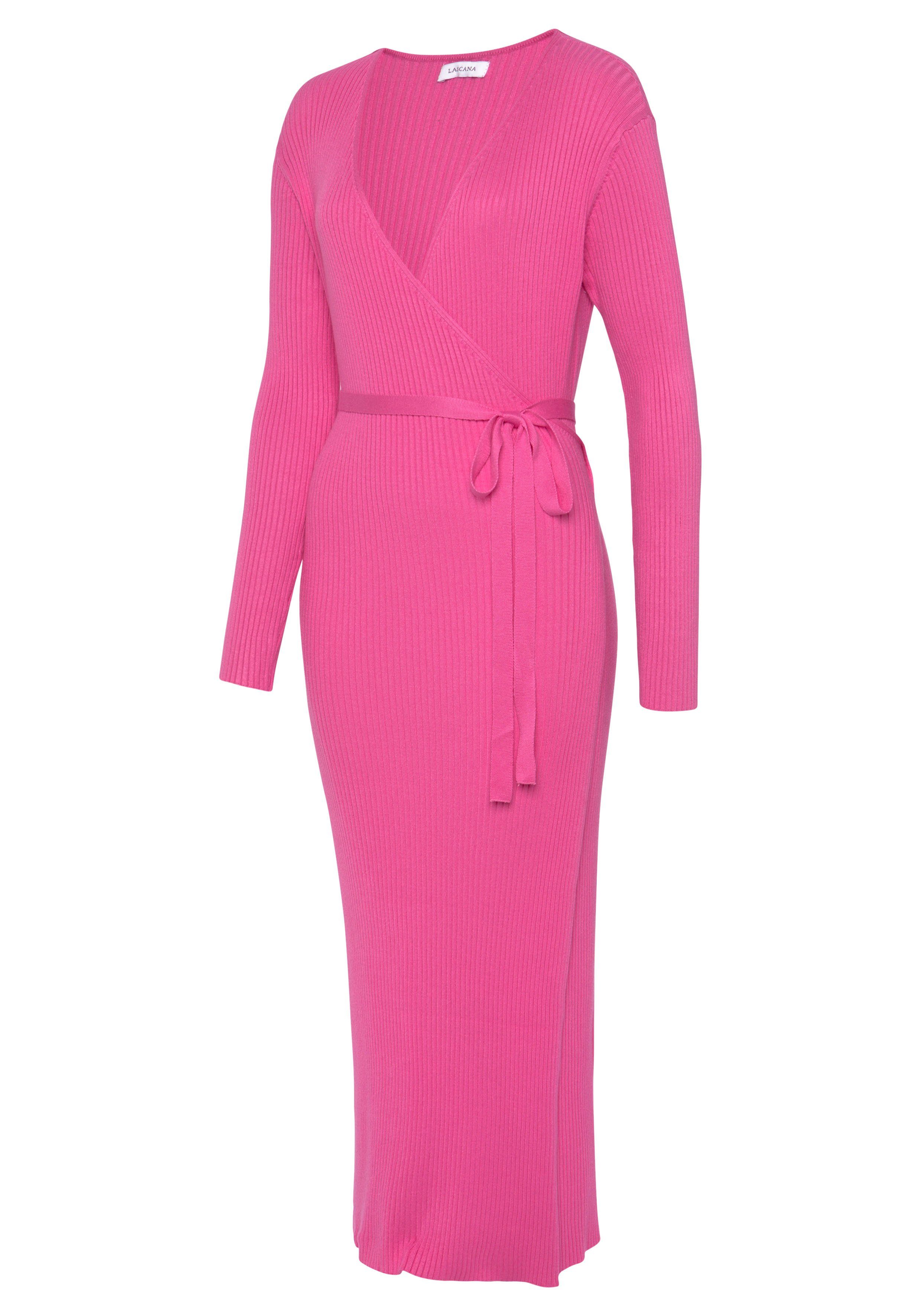 LASCANA Strickkleid Loungekleid zum wickeln mit Taillengürtel, Loungewear