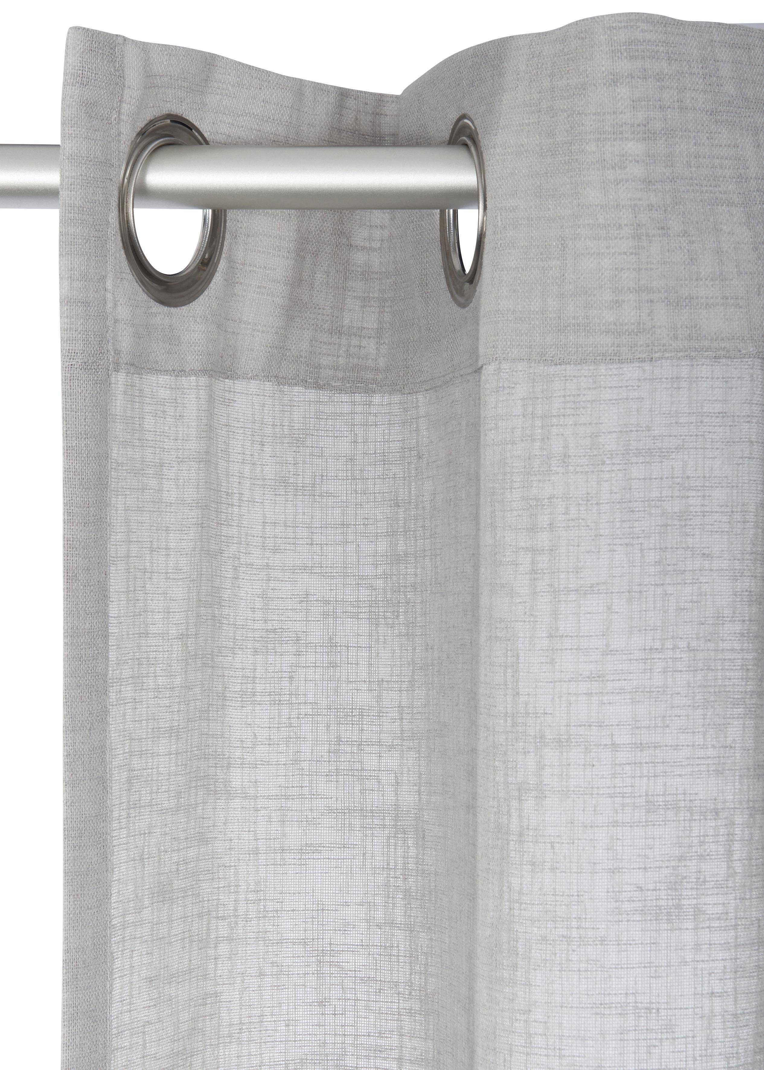 OTTO home Gardine Fiete (1 St), Ösen, halbtransparent, Leinen Optik, monochrom, basic, pflegeleicht, verschiedene Größen