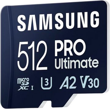 Samsung PRO Ultimate MicroSD UHS-I 512 GB Speicherkarte (512 GB, Video Speed Class 30 (V30)/UHS Speed Class 3 (U3), 200 MB/s Lesegeschwindigkeit)