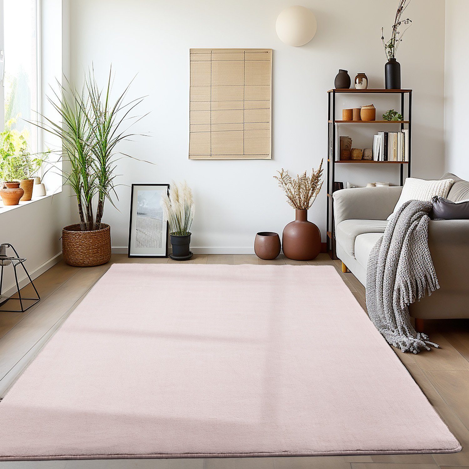 Ayyildiz Teppiche Teppich SKY 5400, auch als Läufer und in Rund erhältlich, rechteckig, Höhe: 7 mm, besonders weich, Softflor, waschbar, rutschfest, uni, Wohnzimmer