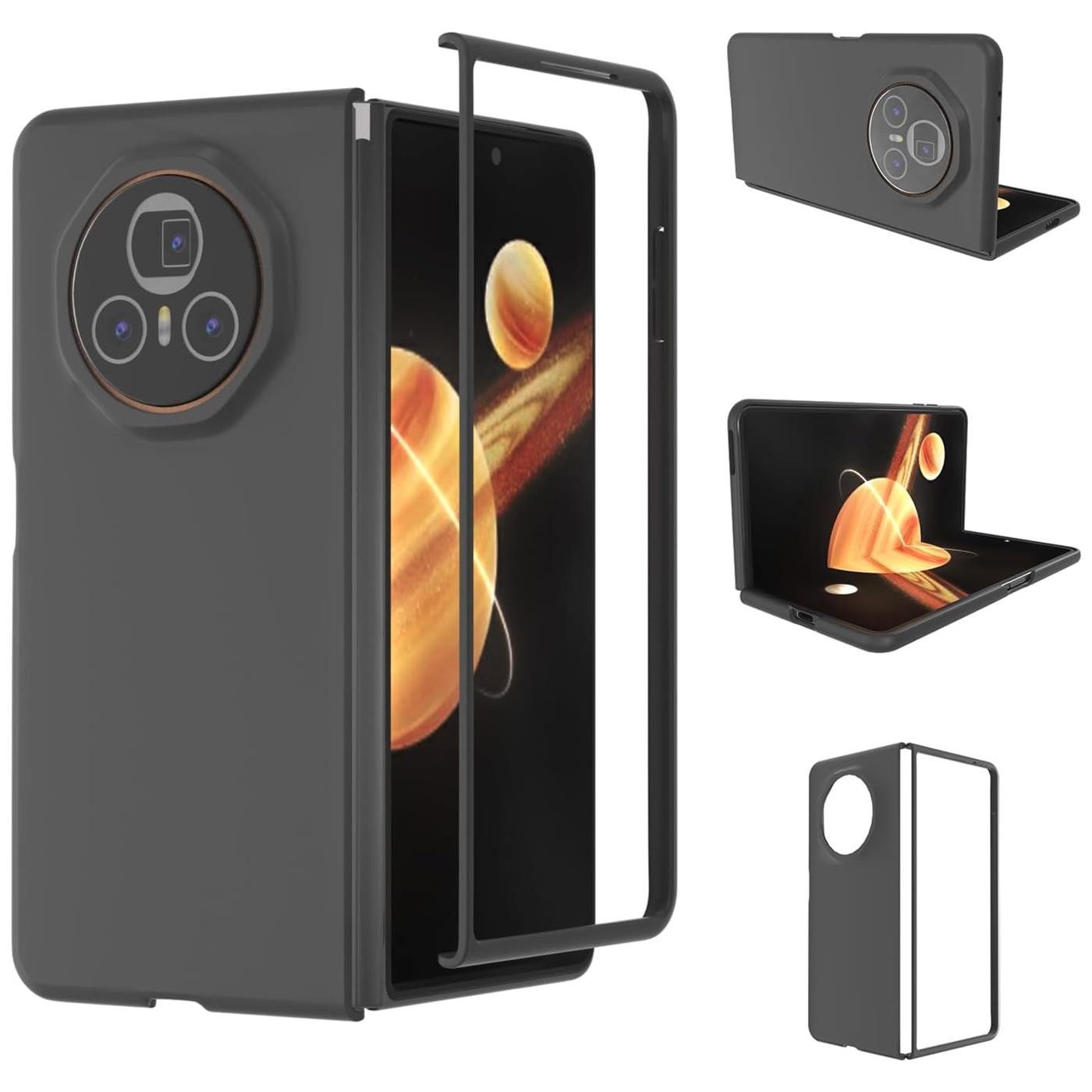 CoolGadget Handyhülle Black Series Handy Hülle für Honor Magic V3 7,92 Zoll, Edle Silikon Schlicht Robust Schutzhülle für Honor Magic V3 Hülle