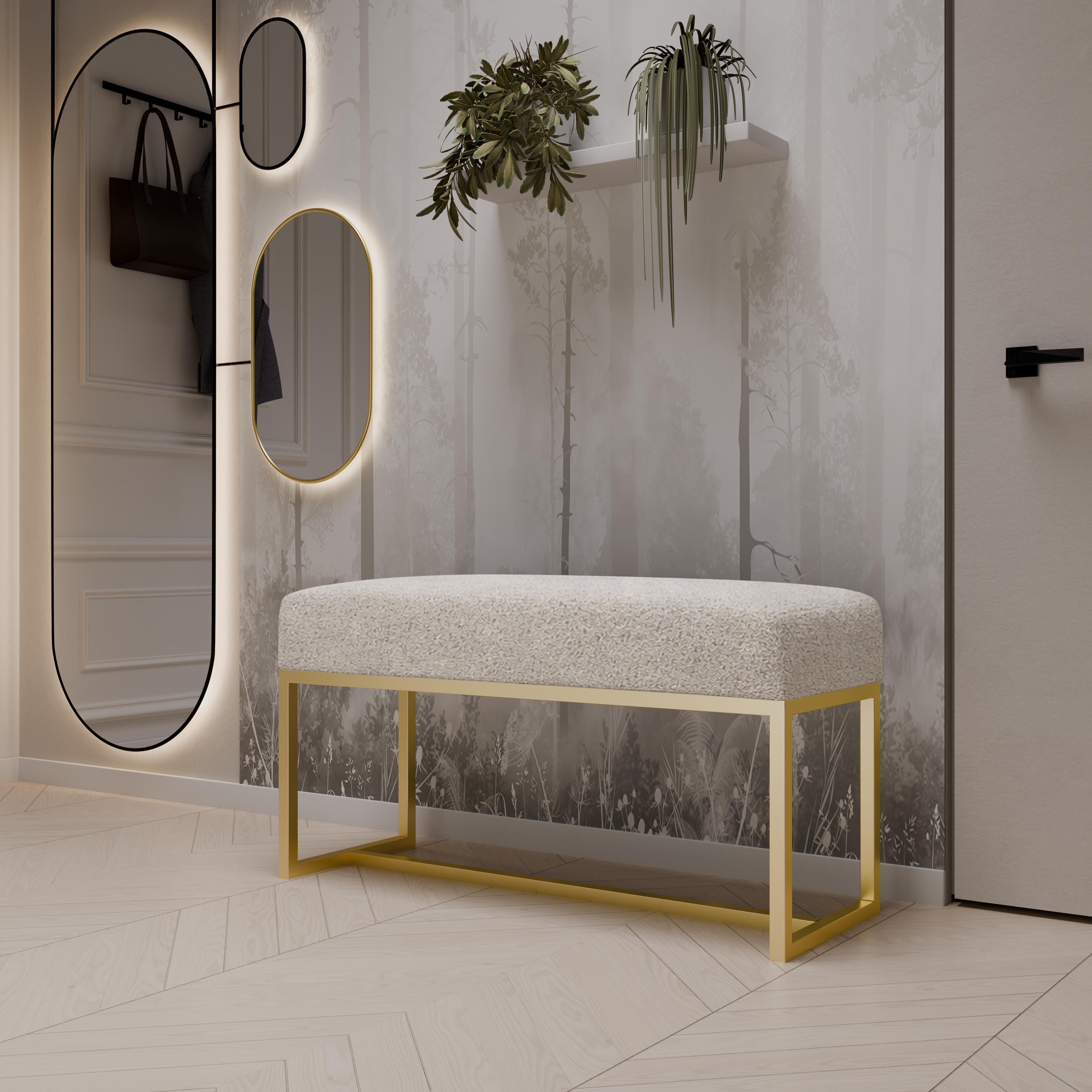 Design Möbel Sitzbank Gepolsterte Sitzbank 1 P Arena Gold