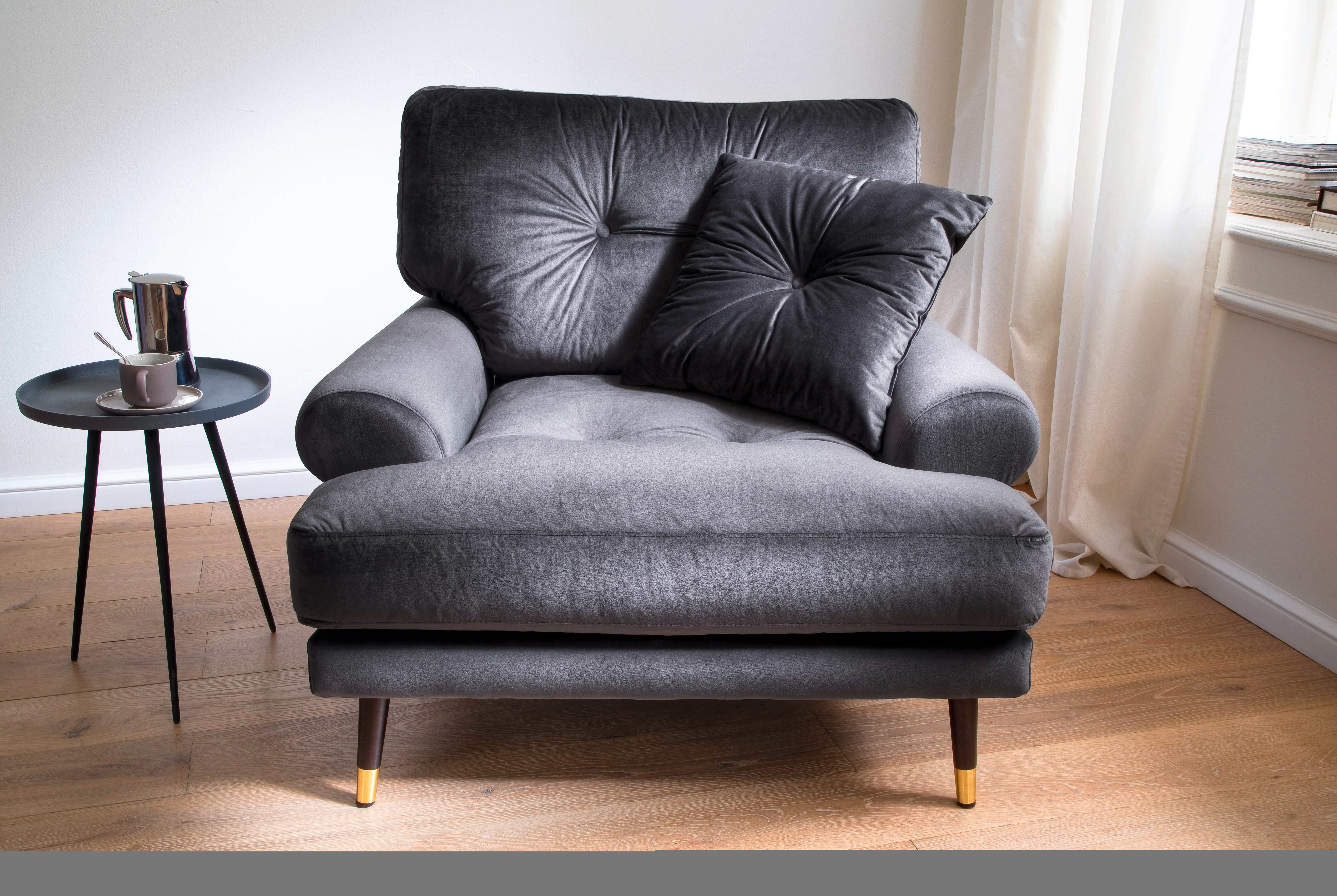 OTTO home Loungesessel TOKIO, in Microfaser mit hochwertigem Holz/Metallfuß – Bild 4 von 5