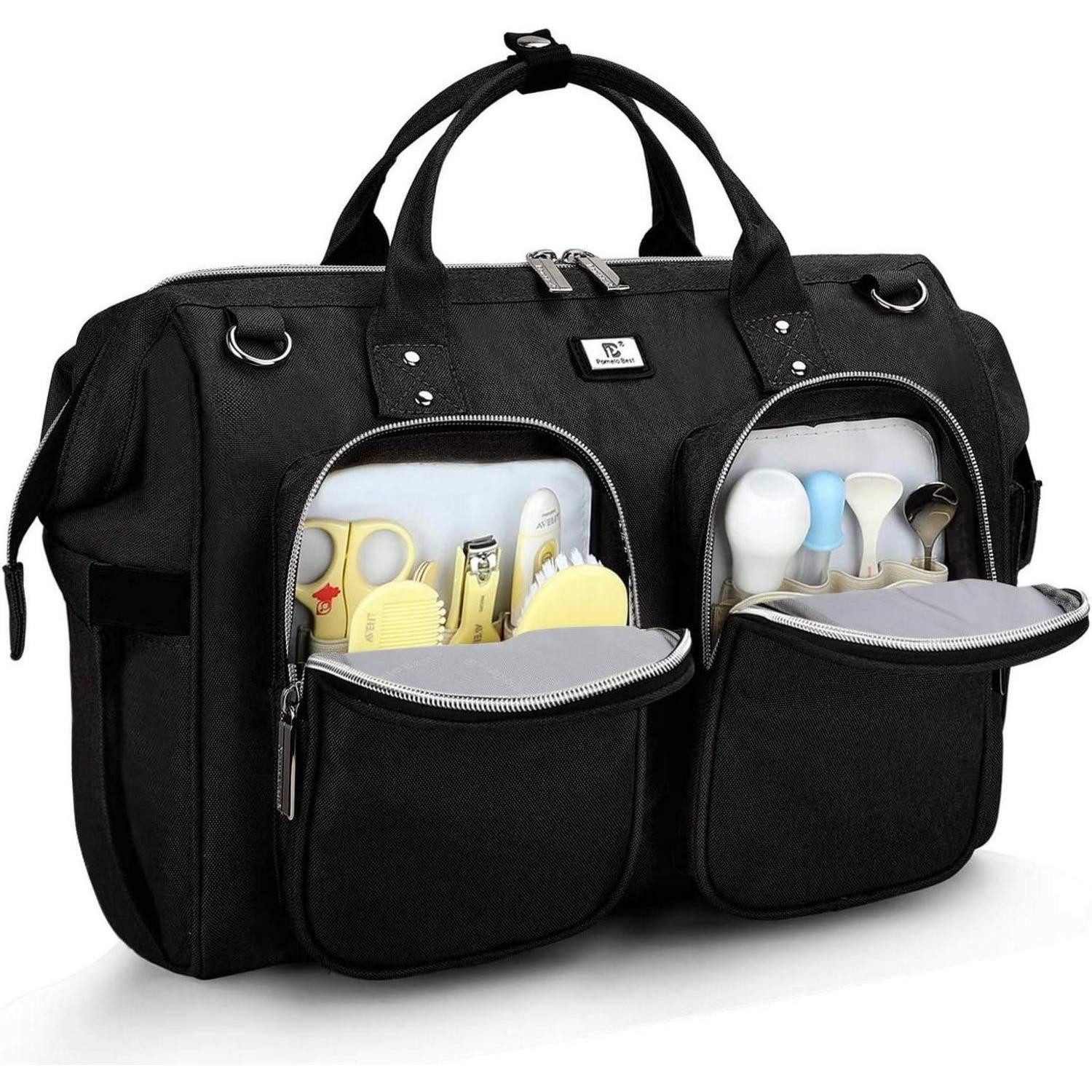 LuxusKollektion Wickeltasche Wickeltasche mit Wickelunterlage 2 Kinderwagen Haken multifunktional