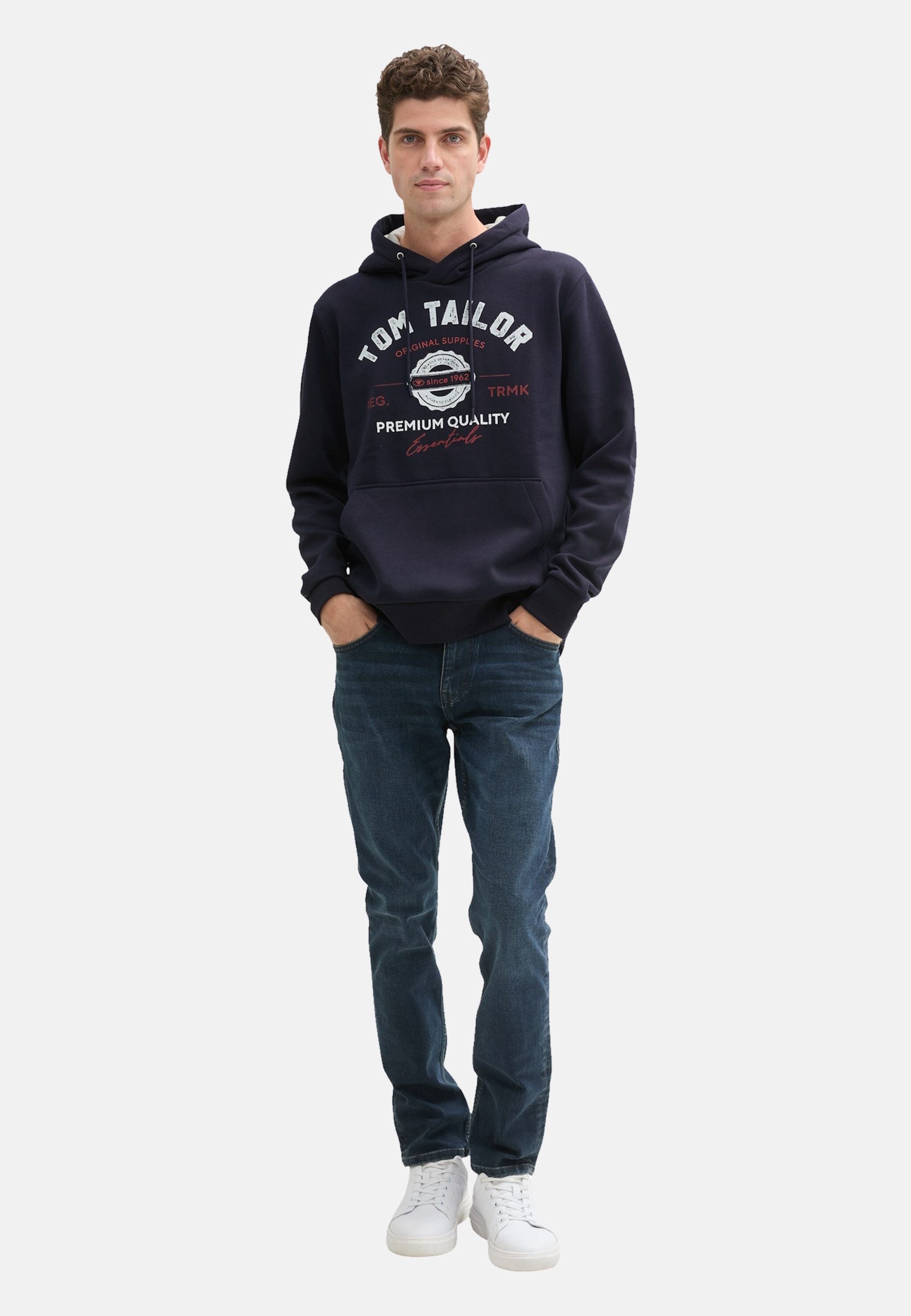 Tom Tailor Herren Kapuzenpullover PRINT - Regular Fit günstig online kaufen