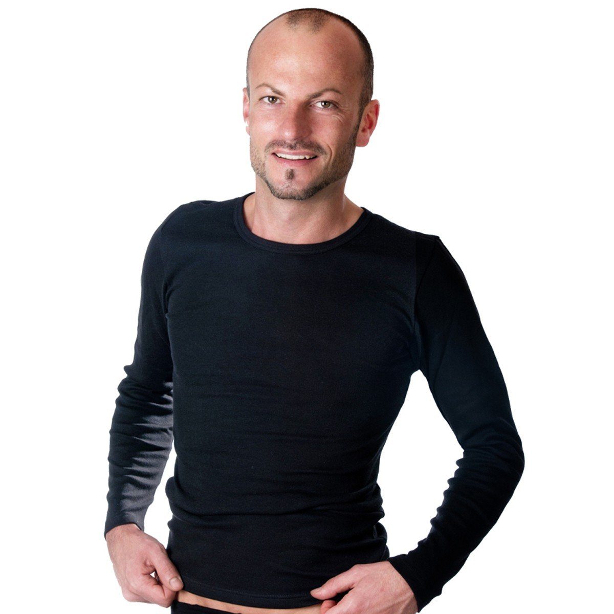 HERMKO Unterziehshirt 3640 2er Pack Herren langarm Shirt Longsleeve aus 100% Bio-Baumwolle – Bild 4 von 4