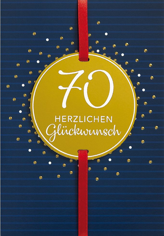 Grußkarten 70 Geburtstag Glückwunschkarte im Format 115x17cm mit Umschlag uniq9