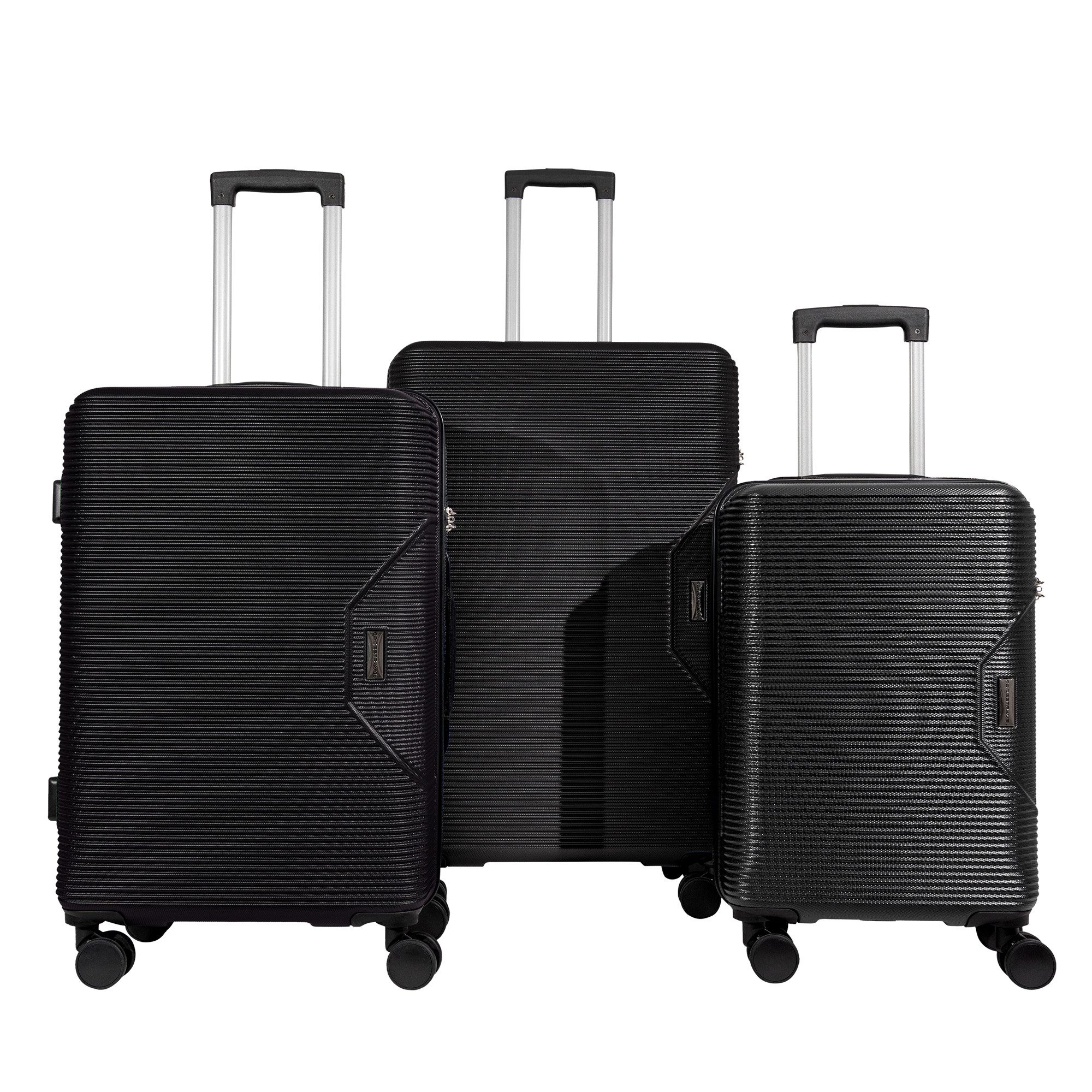 Crosstravel Kofferset Tampa, 4 Rollen, (3 tlg., Hartschalen Trolley Set), Robuste Hartschale mit Stil und Funktionalität