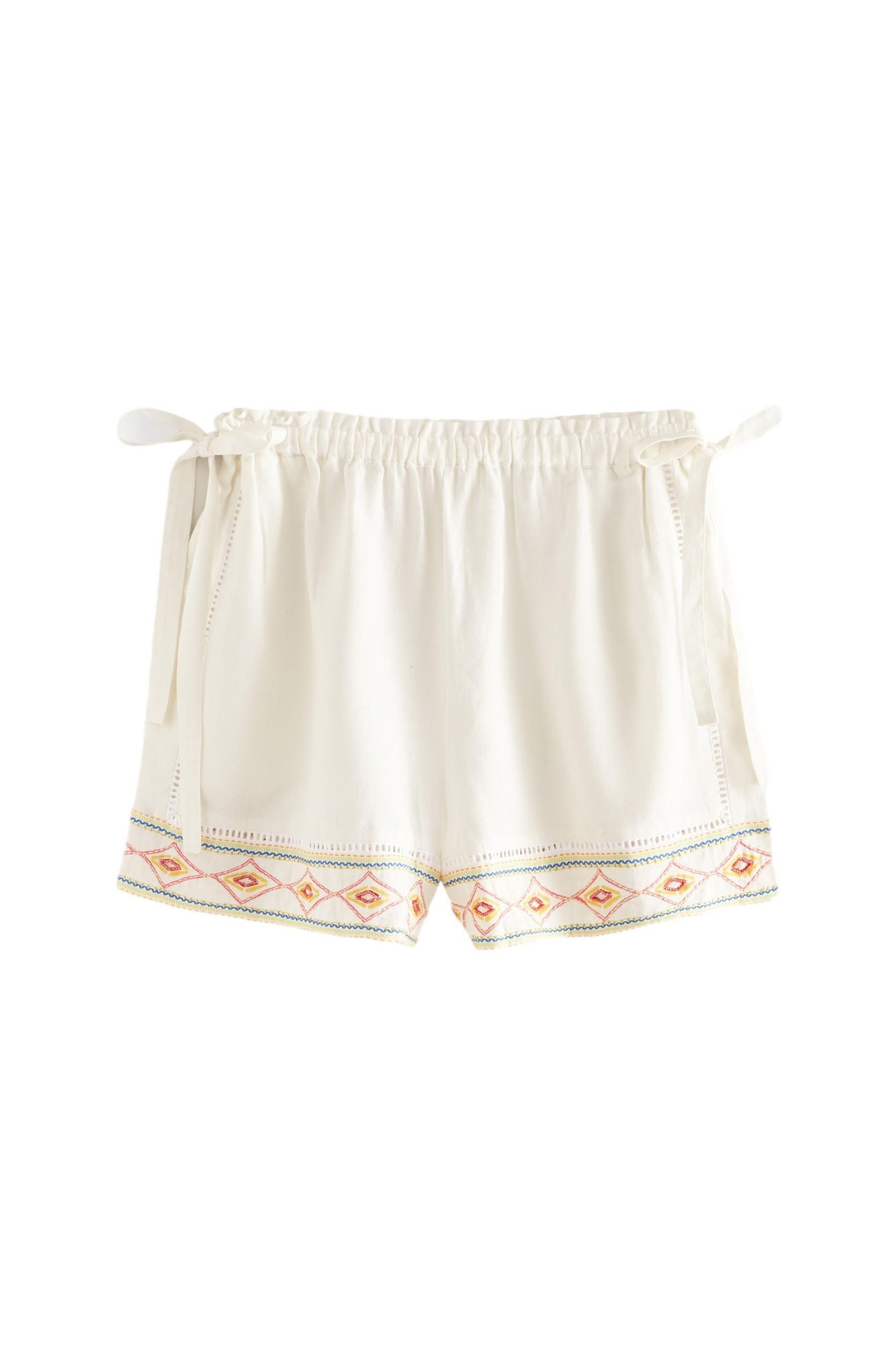 Strandshorts Strandshorts mit Stickerei und Leinenanteil
