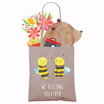 Mr. & Mrs. Panda Tragetasche Biene Verliebt - Braun Pastell - Geschenk, Stoffbeutel, Hummel, Einka (1-tlg), Modisches Design