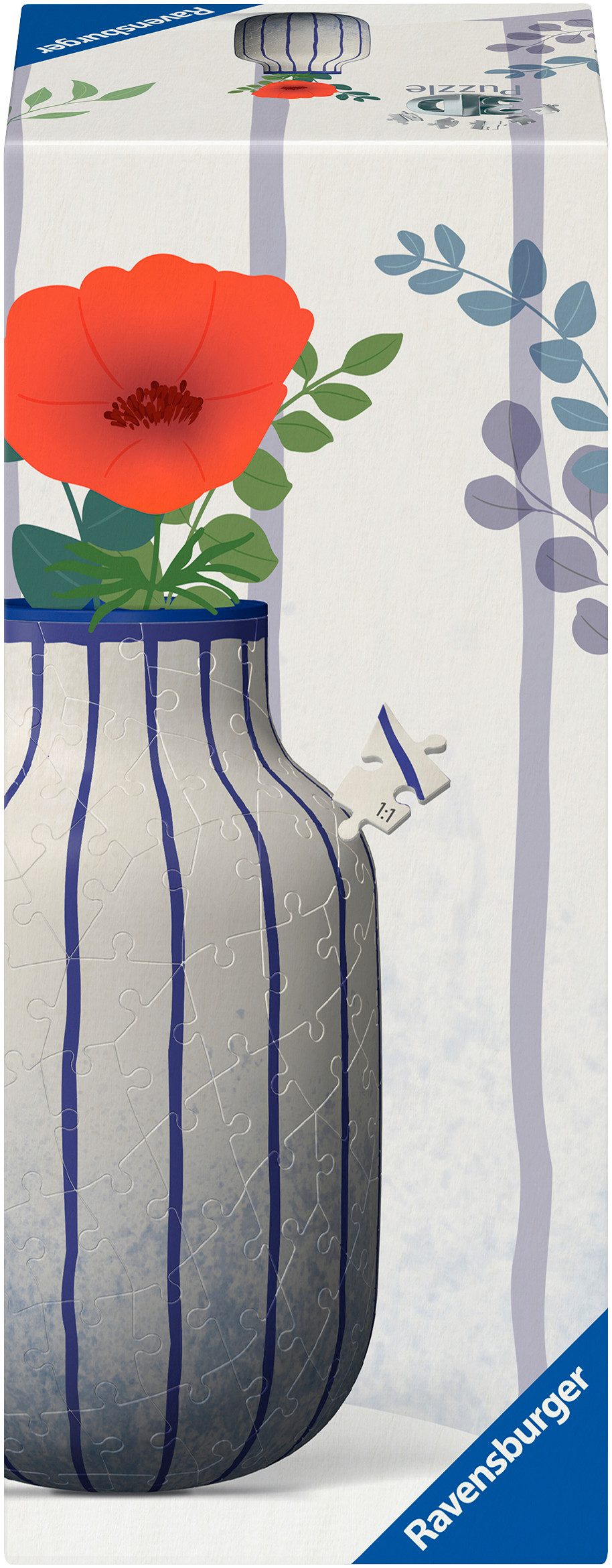 Ravensburger 3D-Puzzle Vase Stripes Blue, 162 Puzzleteile, Made in Europe
