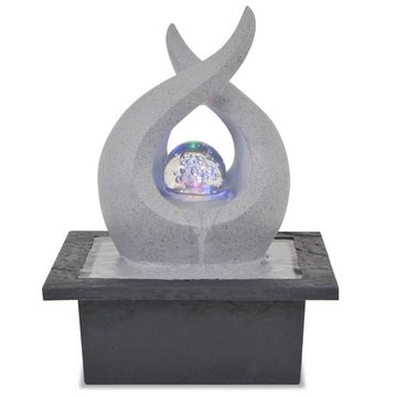 vidaXL Wasserfall Zimmerbrunnen mit LED Polyresin