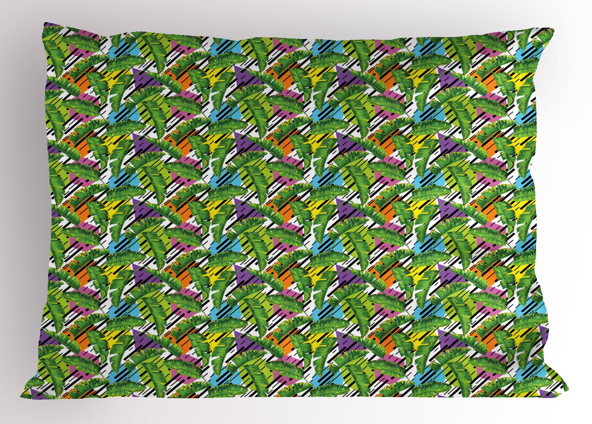 Kissenbezüge Dekorativer Standard King Size Gedruckter Kissenbezug, Abakuhaus (1 Stück), Tropisch Bunte Formen und Blätter