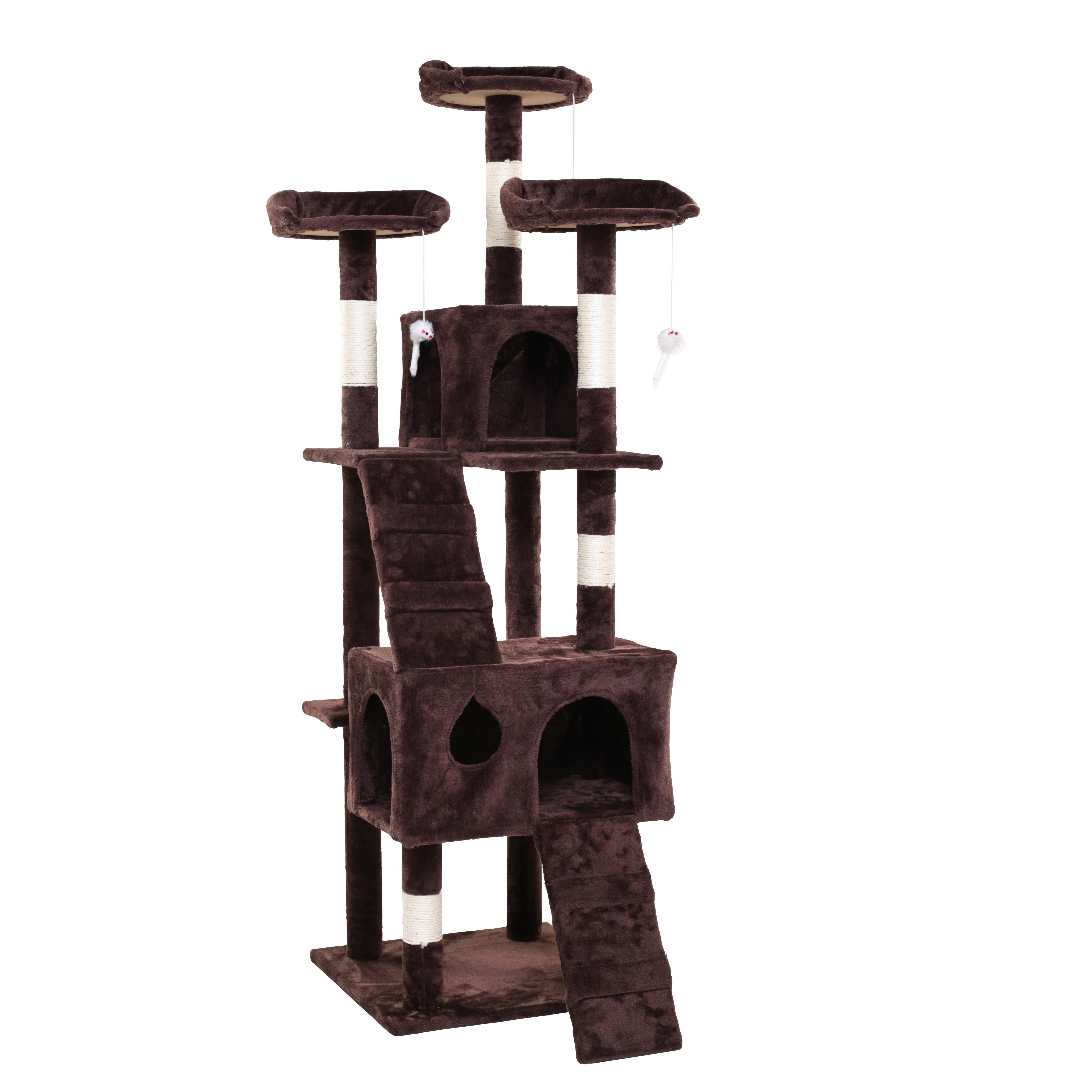 ESTEXO Kratzbaum Katzenbaum Katzenkratzbaum 170 cm Kletterbaum Spielbaum Braun